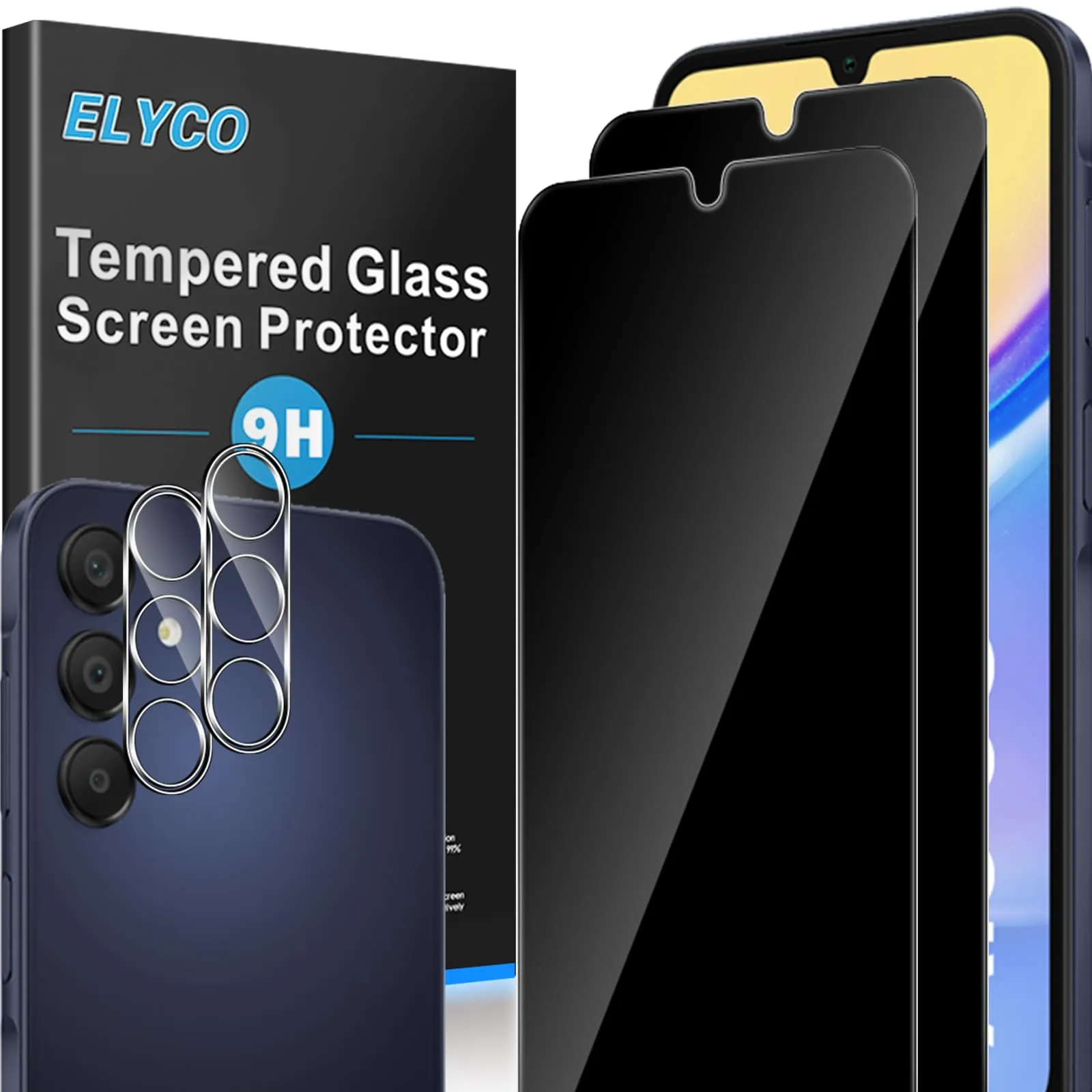 ELYCO Vetro Temperato Privacy per Samsung Galaxy A15 4G/5G, 2+2 Pezzi - immagine 1