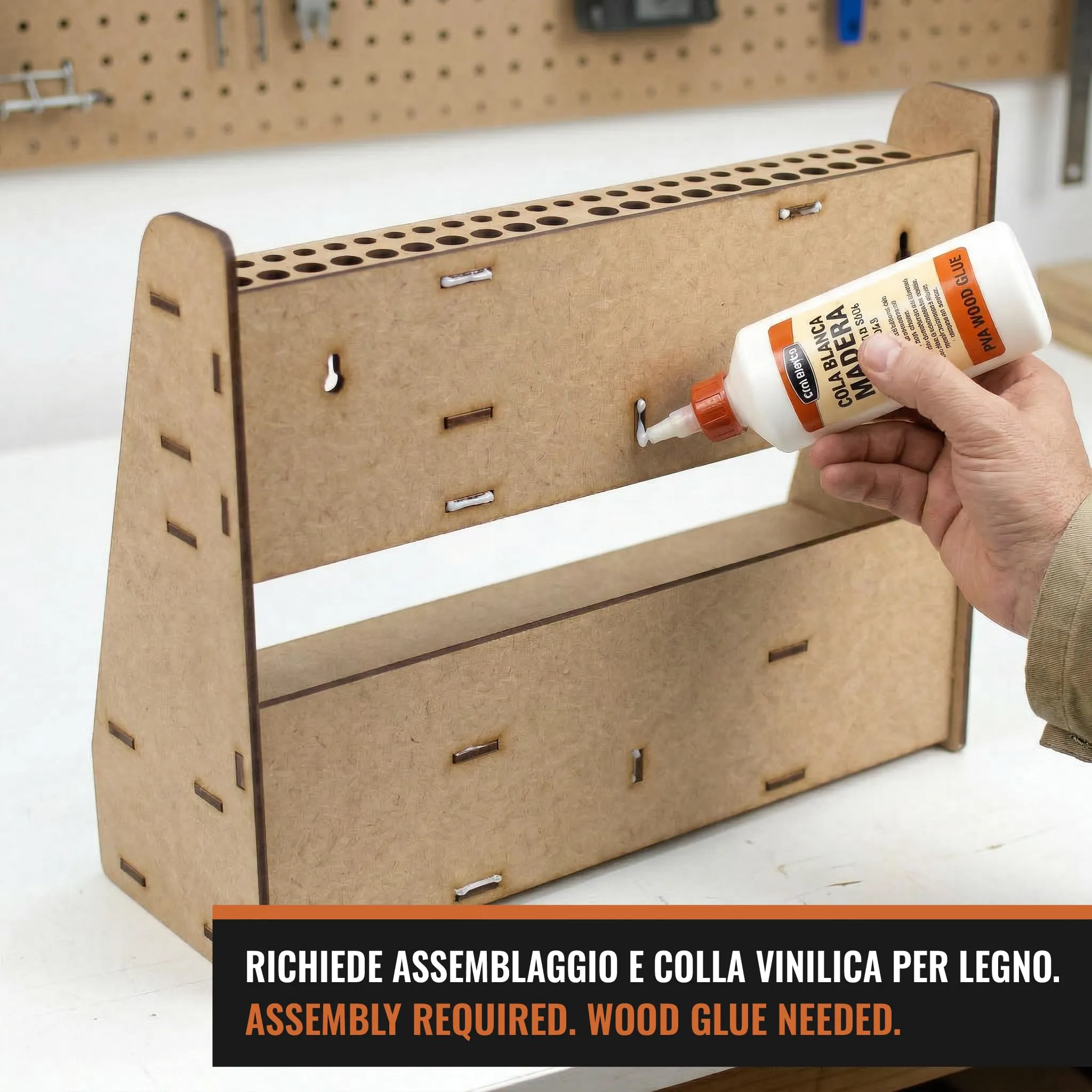 PROSCALE Organizzatore Pennelli, Strumenti e Vernici per Modellismo e Miniature - Kit Taglio Laser MDF - Compatibile con Vallejo, Citadel, Army Painter, AK - immagine 3