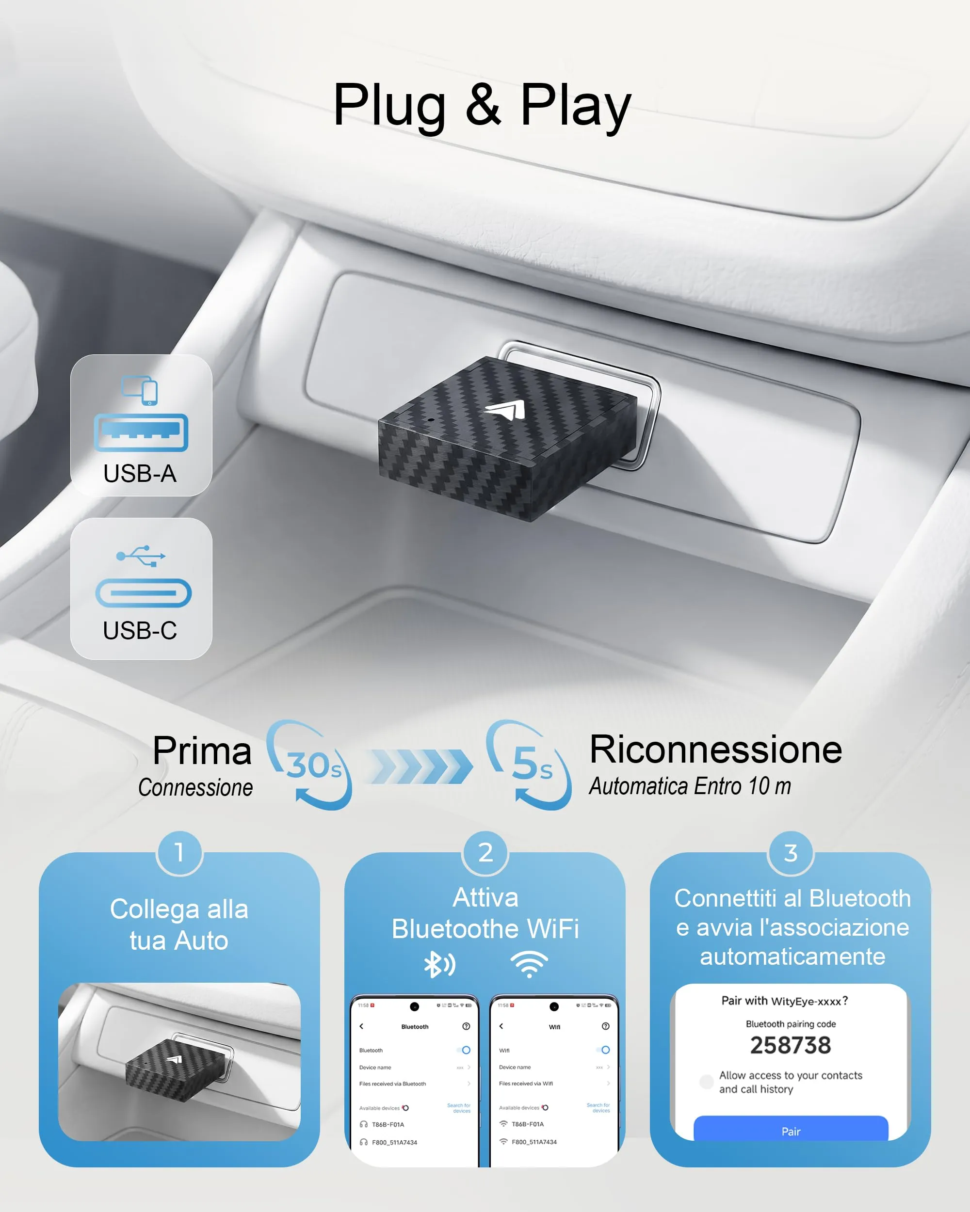 WityEye Adattatore Android Auto Wireless - immagine 4