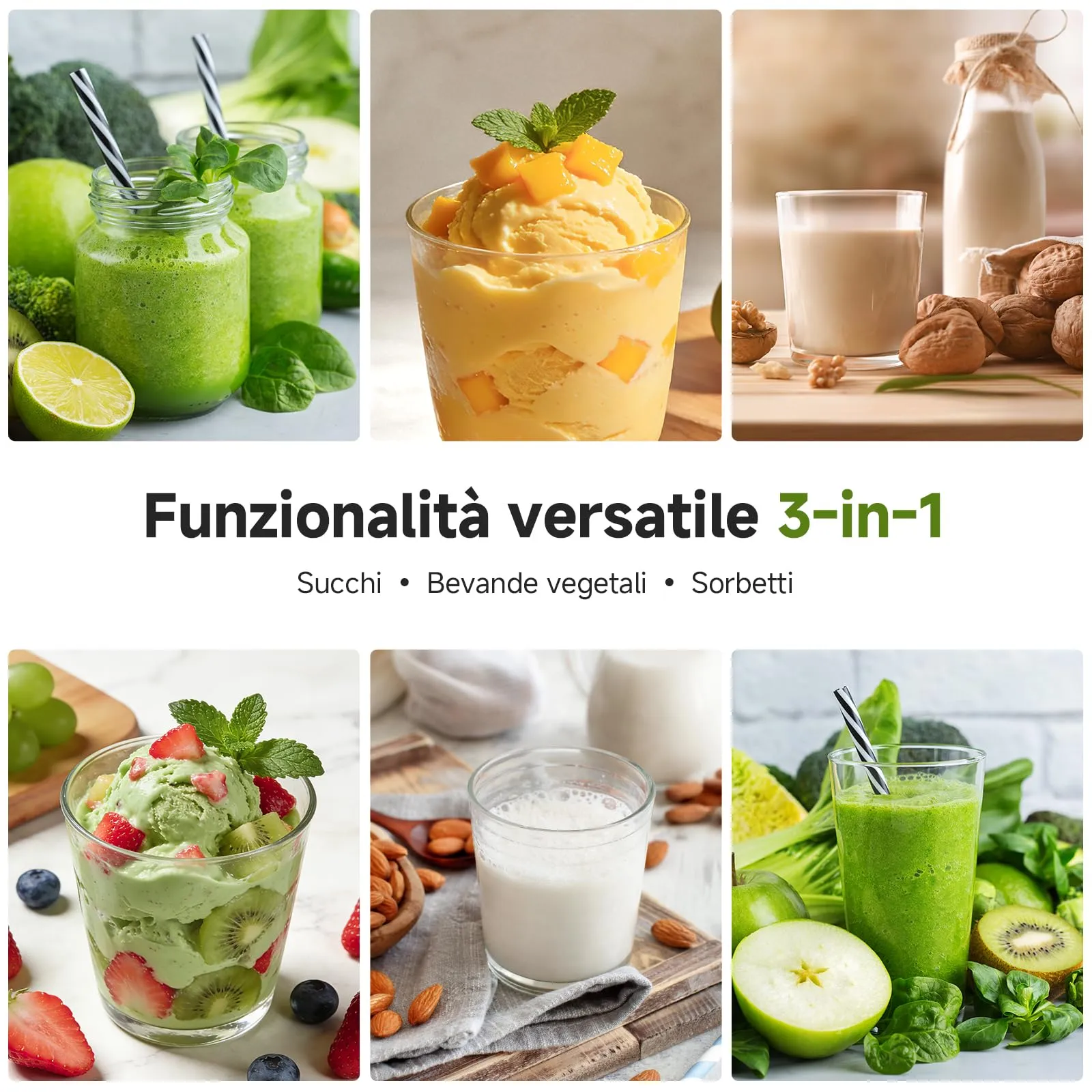 AMZCHEF Estrattore di Succo a Freddo, Bocca Larga 158 mm, 2.5 L, 2 Filtri per Succo e Gelato - immagine 9