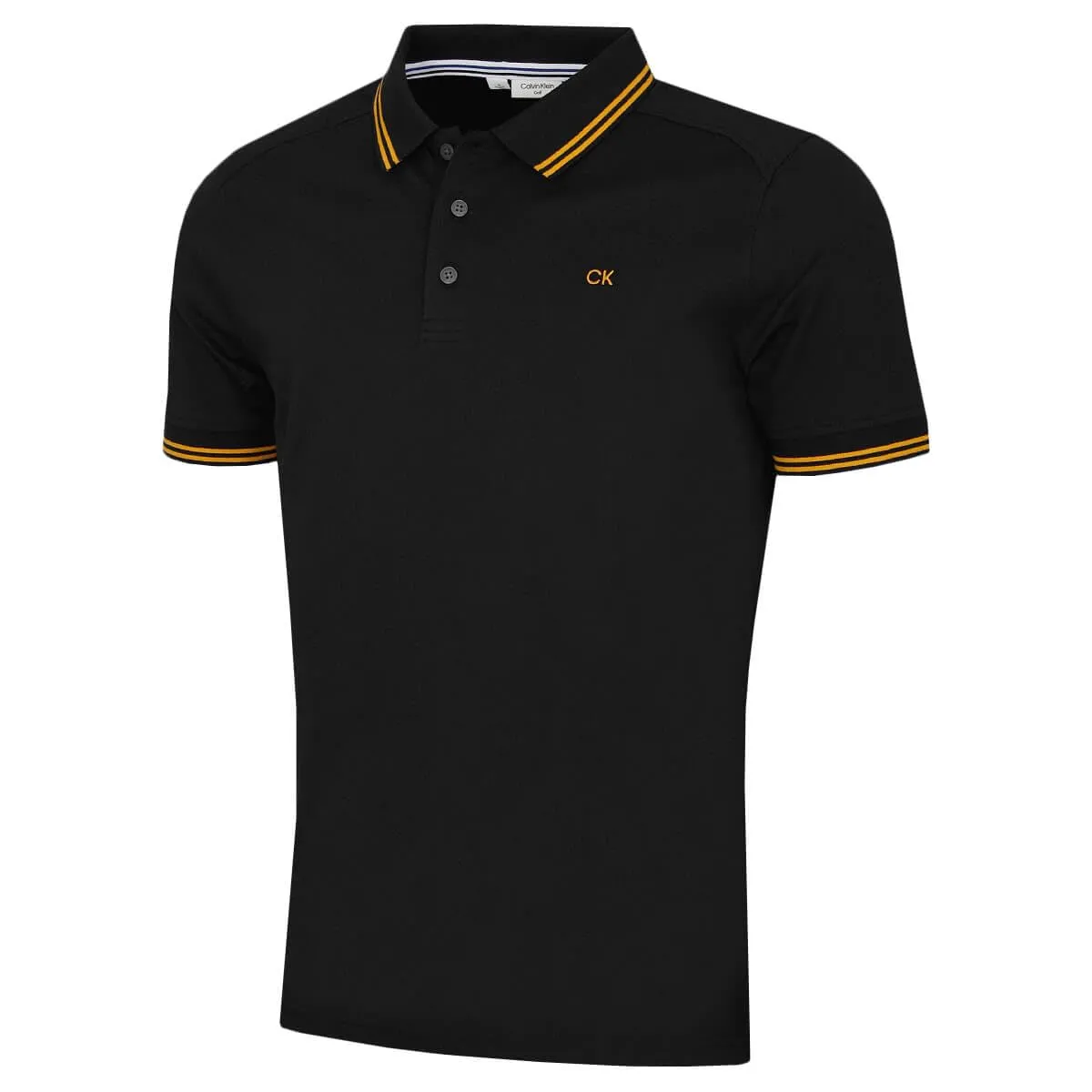 Calvin Klein Polo da Uomo con Profili a Contrasto - Nero/Oro - M - immagine 1
