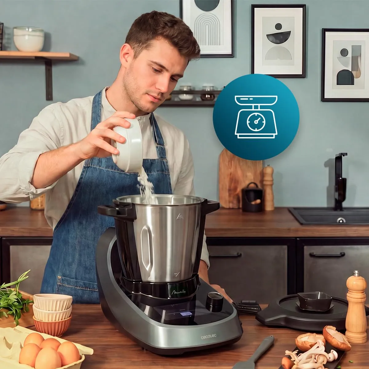 Cecotec Mambo Touch Daily Robot da Cucina Multifunzione, 3.3 Litri, 37 Funzioni, Display Touch, Bilancia e Caraffa in Acciaio Inossidabile - immagine 5