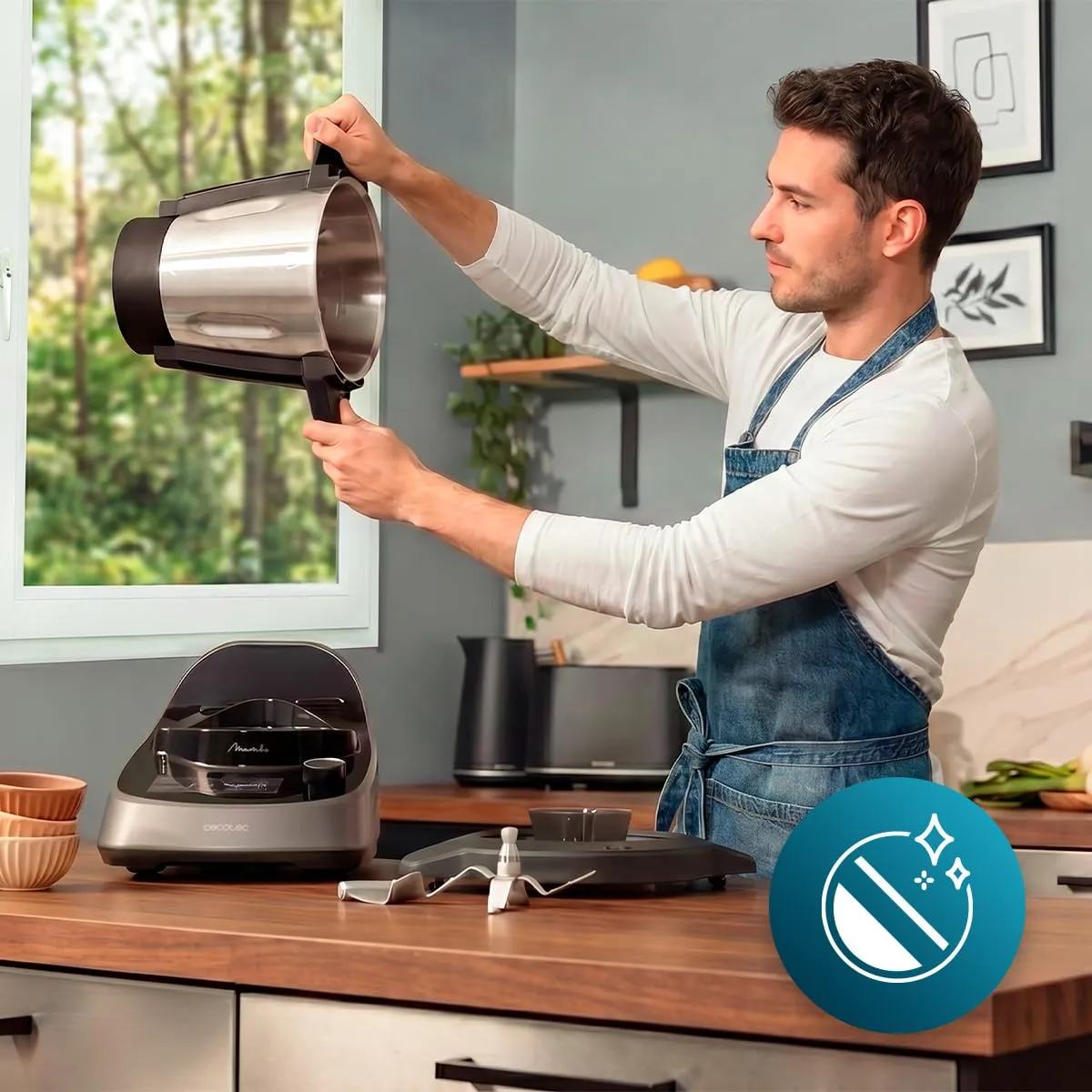 Cecotec Mambo Touch Daily Robot da Cucina Multifunzione, 3.3 Litri, 37 Funzioni, Display Touch, Bilancia e Caraffa in Acciaio Inossidabile - immagine 7