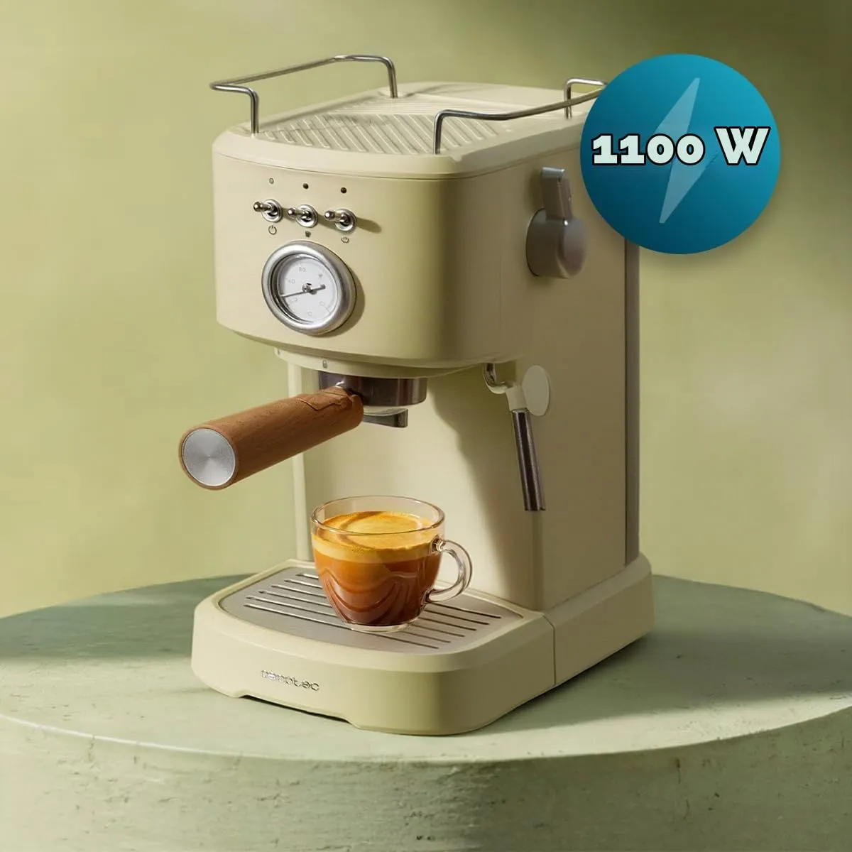 Cecotec Power Espresso 20 Retro Green Elite Macchina da Caffè Espresso, 1100W, 20 bar, 1,25L - immagine 3