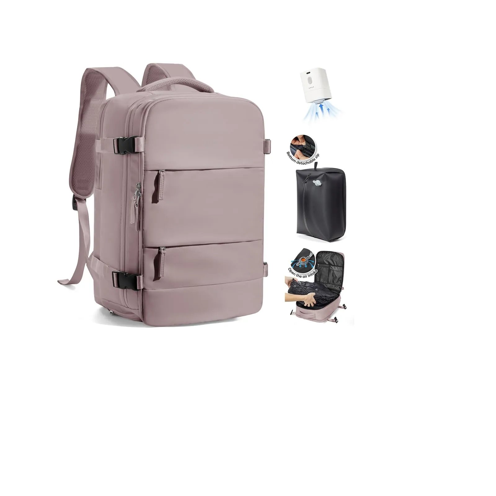 SZLX Zaino da Viaggio Sottovuoto con Pompa 40x30x20 per Ryanair, Wizzair, Vueling, Impermeabile con Scomparto Scarpe e Laptop 14 Pollici - immagine 1