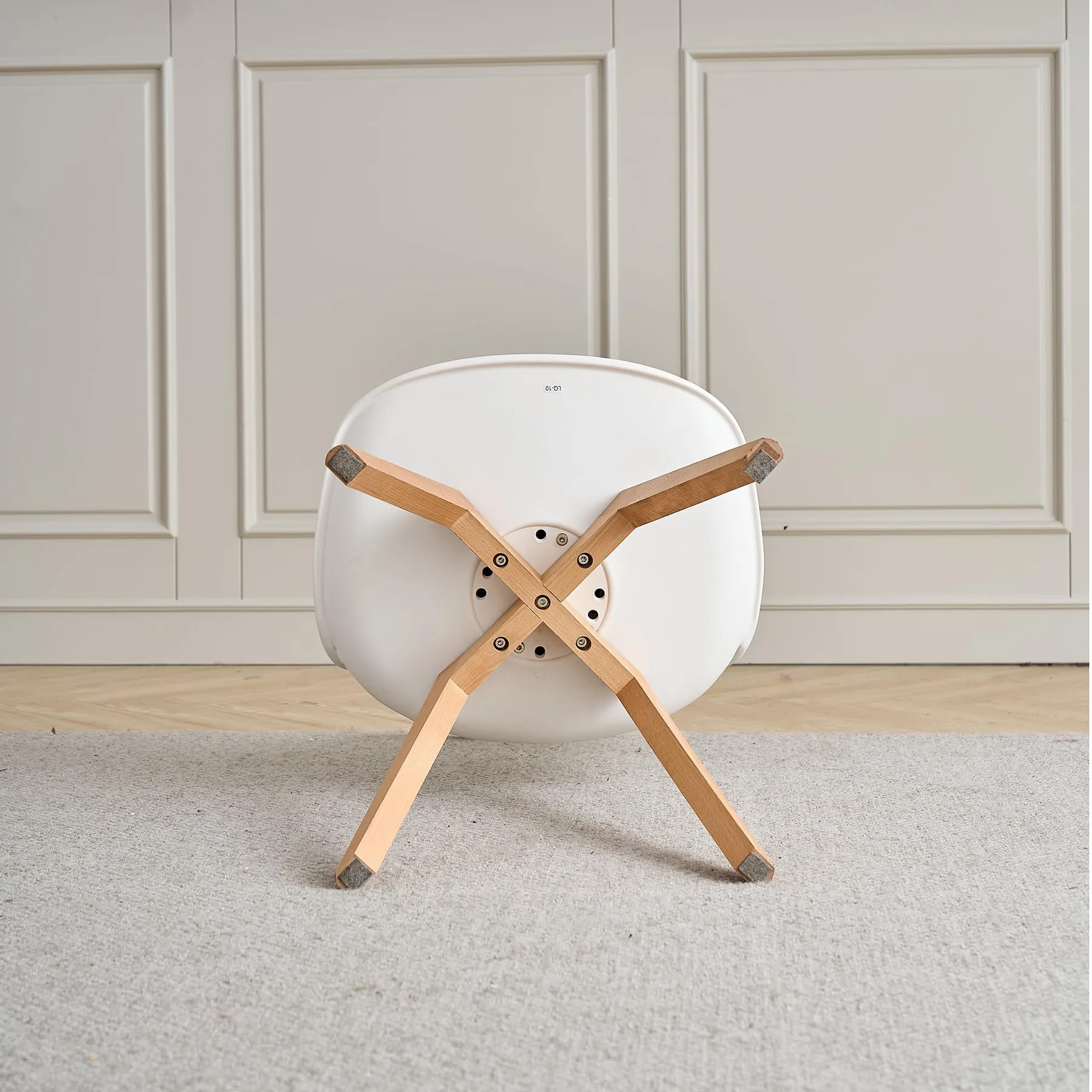 DEYARNA HOME Set di 4 Sedie da Pranzo Scandinave con Gambe in Legno, Bianco - immagine 8