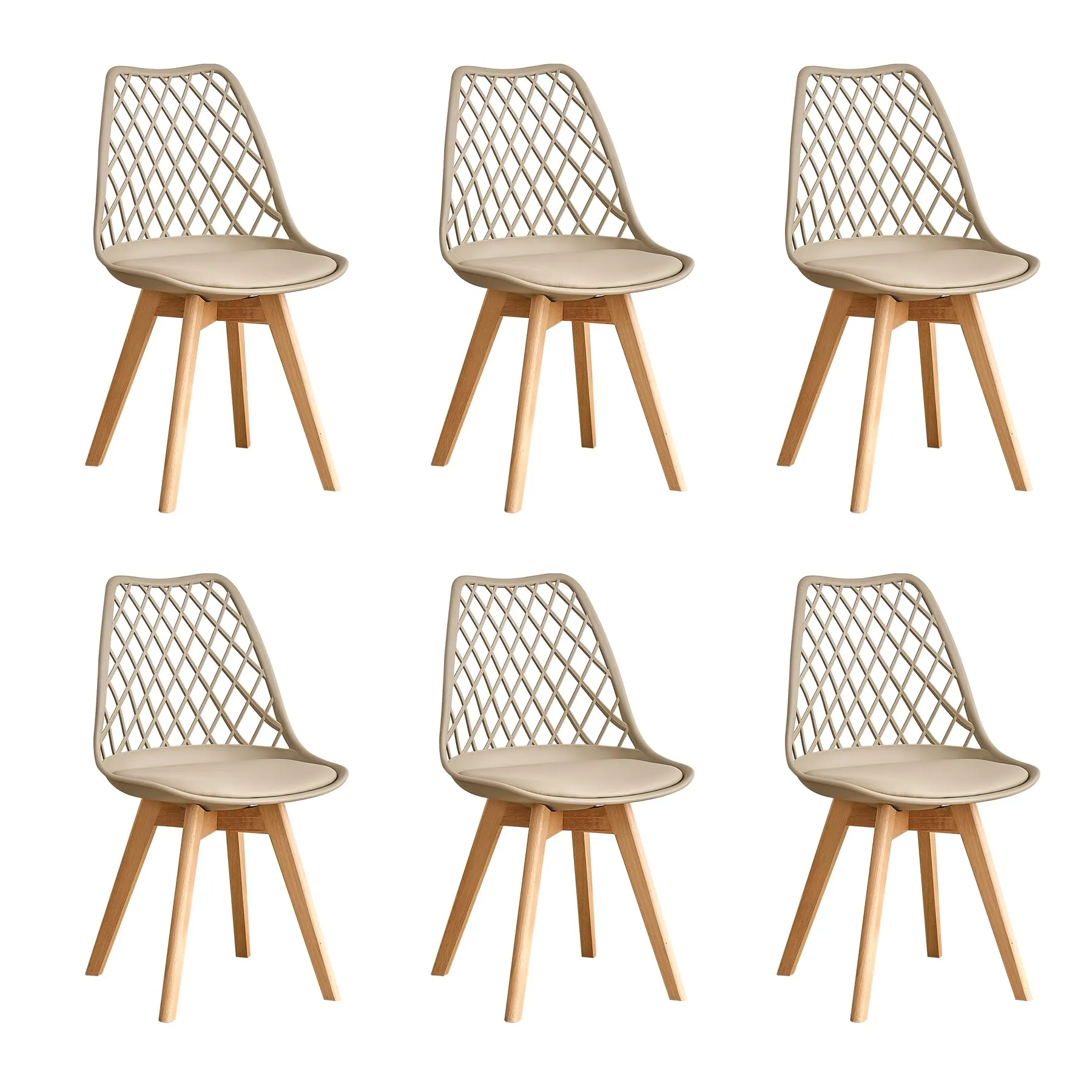 DEYARNA HOME Set di 6 Sedie da Pranzo Scandinave, Cachi - immagine 1