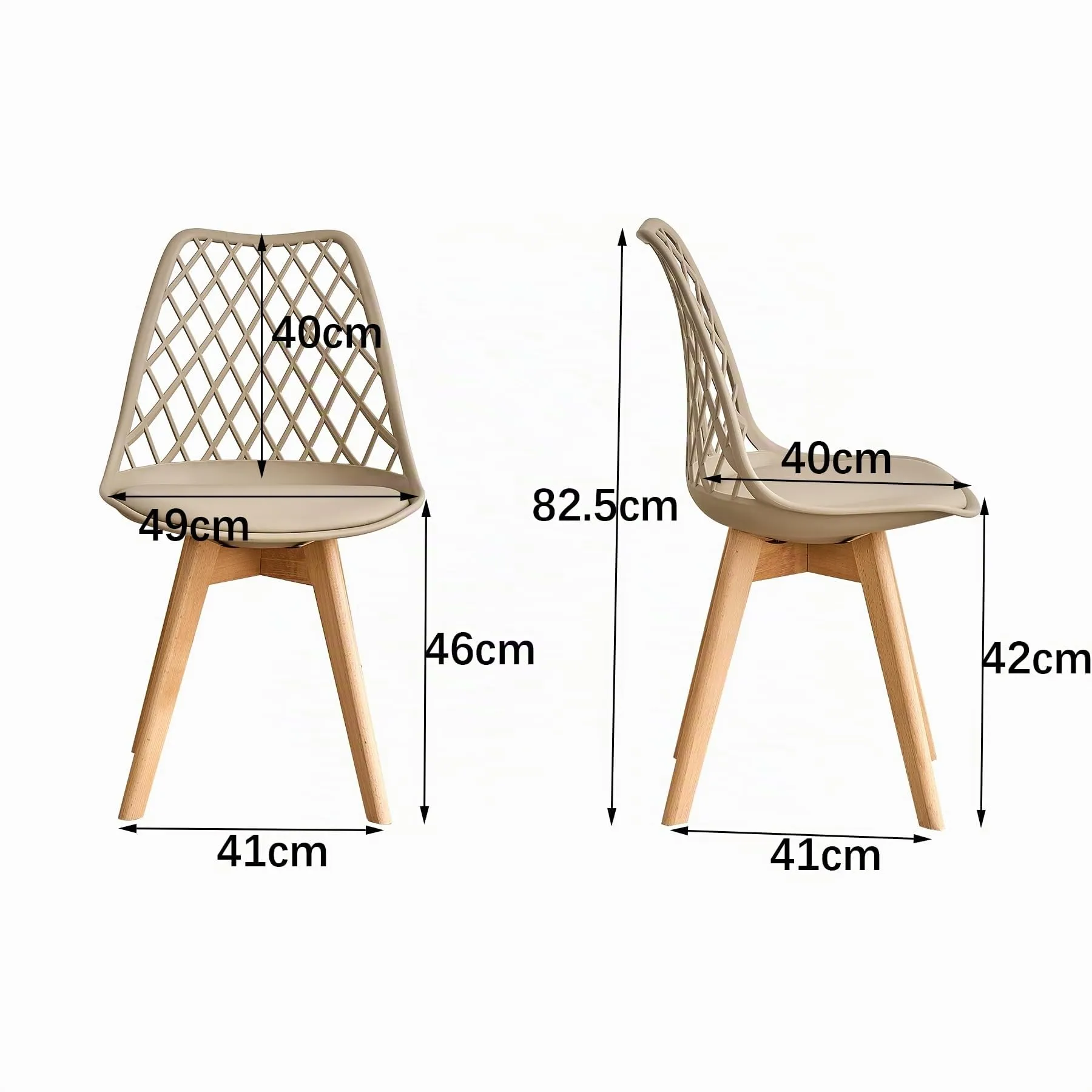 DEYARNA HOME Set di 6 Sedie da Pranzo Scandinave, Cachi - immagine 2