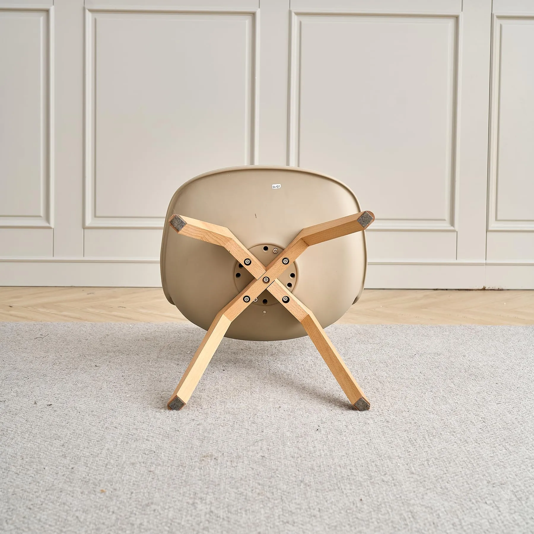 DEYARNA HOME Set di 4 Sedie da Pranzo Scandinave con Gambe in Legno, Cachi - immagine 8