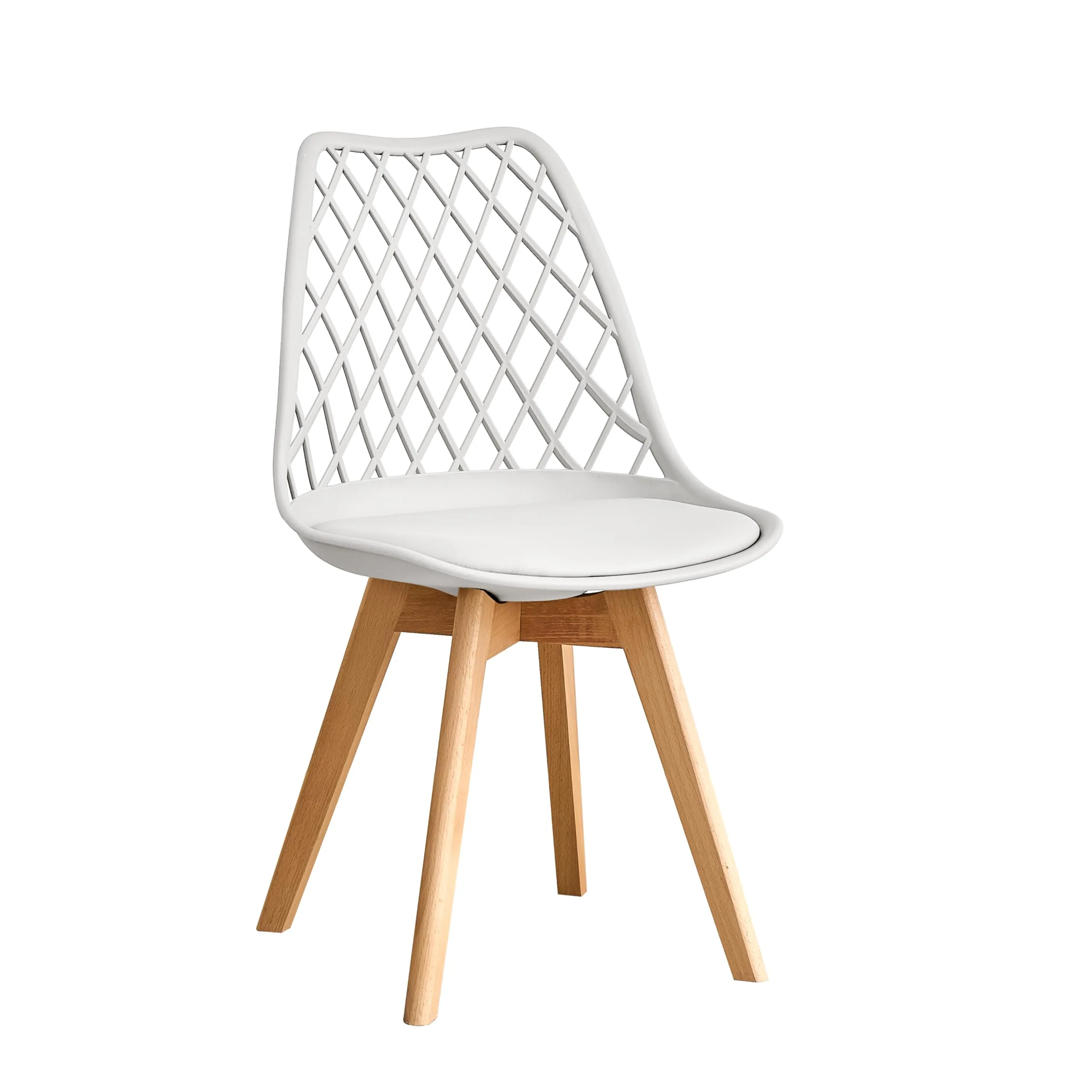 DEYARNA HOME Set di 8 Sedie da Pranzo Scandinave con Gambe in Legno, Bianco - immagine 4