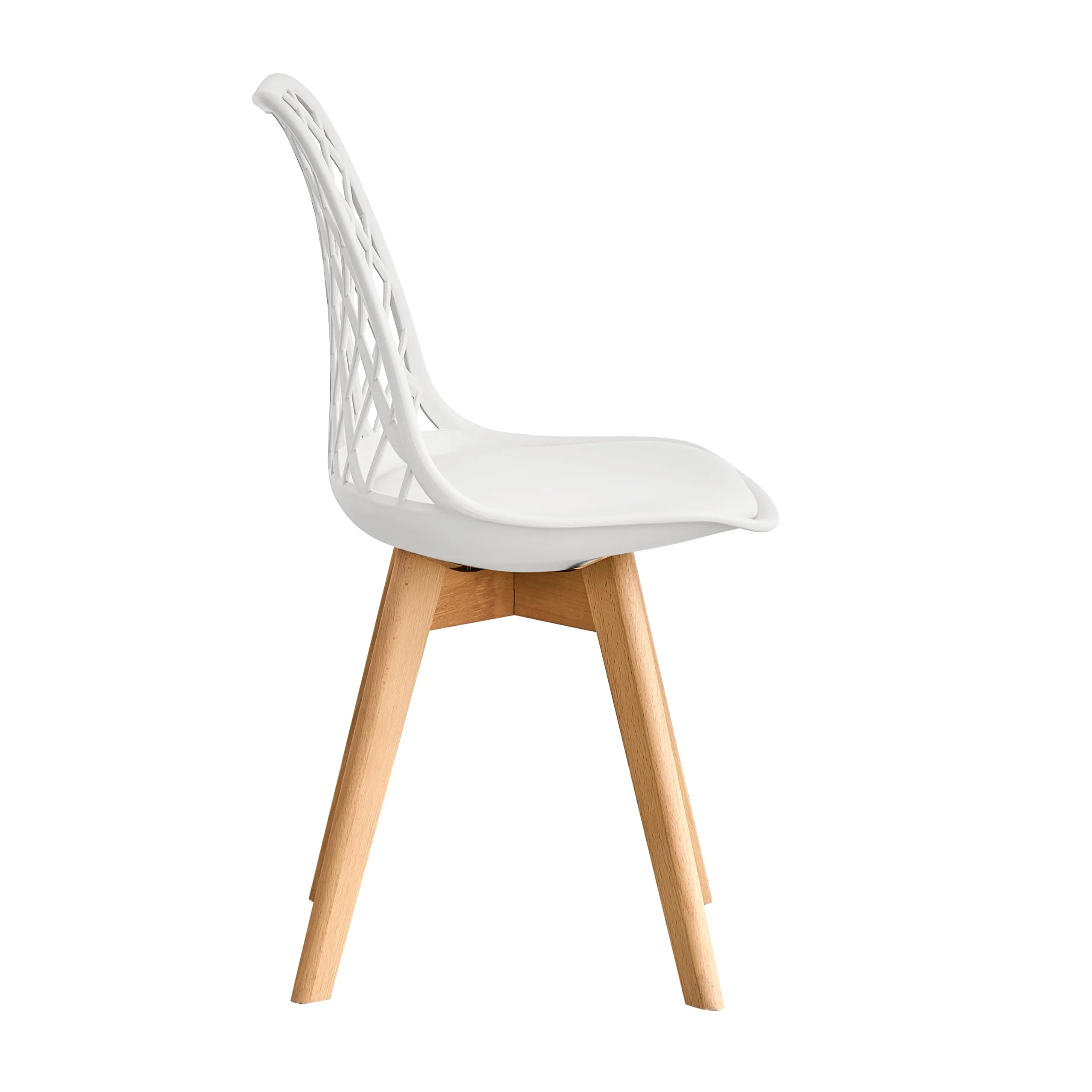 DEYARNA HOME Set di 8 Sedie da Pranzo Scandinave con Gambe in Legno, Bianco - immagine 5