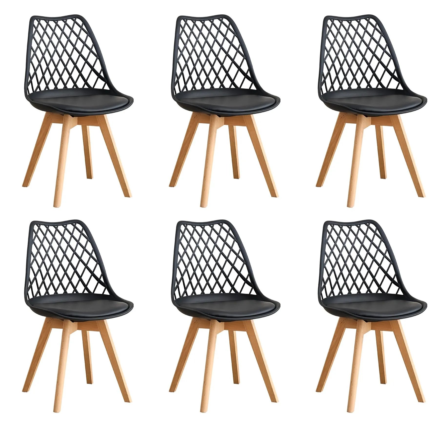 DEYARNA HOME Set di 6 Sedie da Pranzo Scandinave, Nero - immagine 1