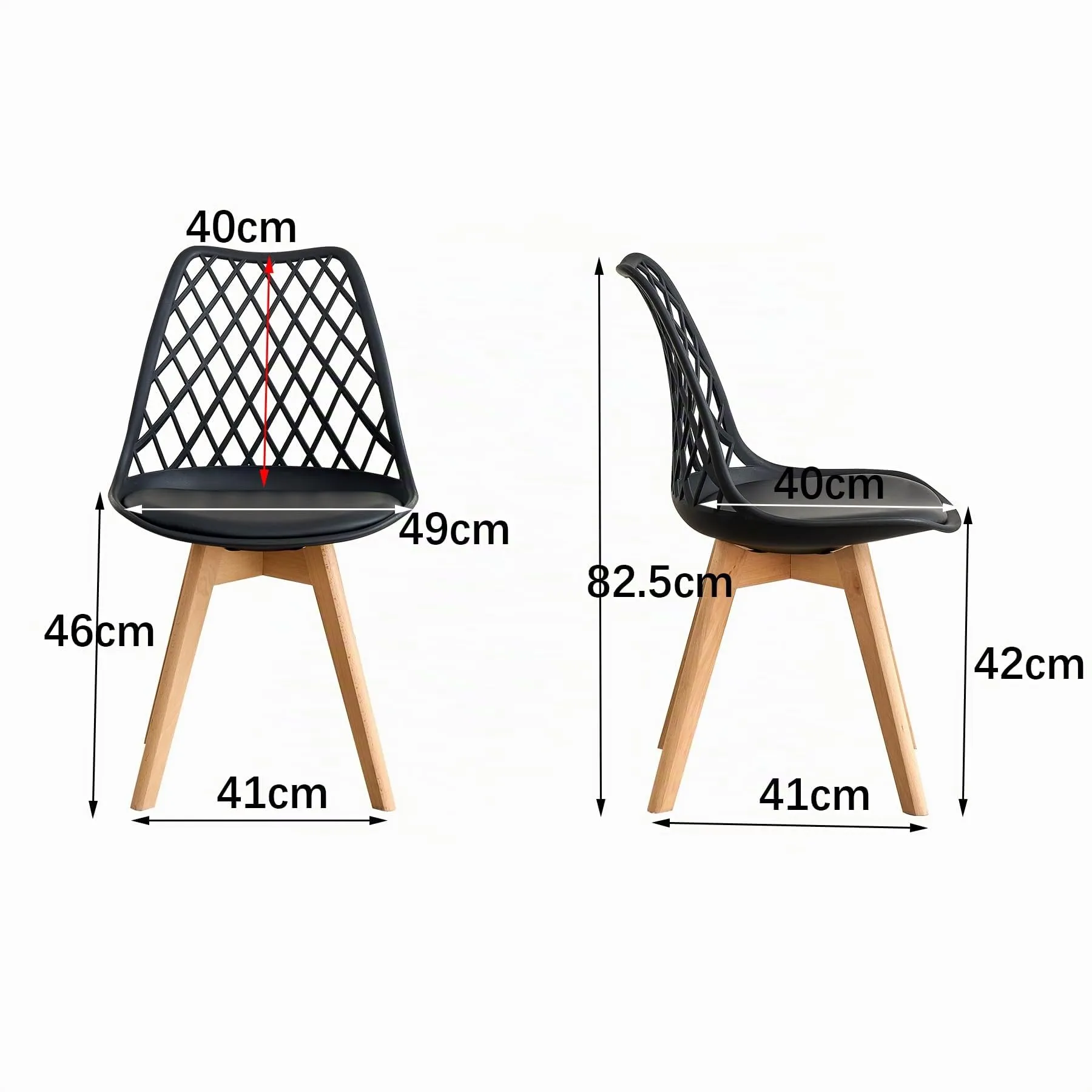 DEYARNA HOME Set di 6 Sedie da Pranzo Scandinave, Nero - immagine 2