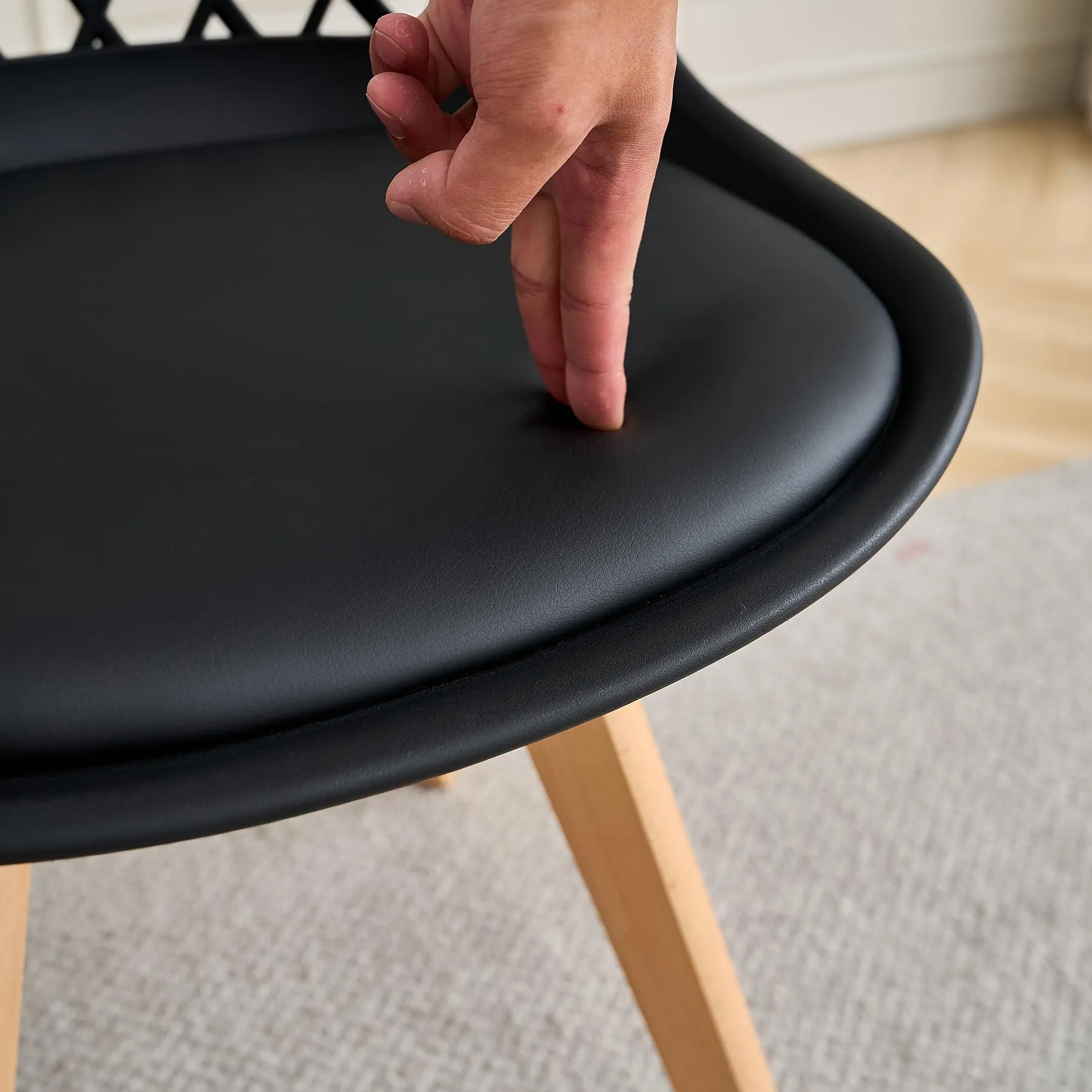 DEYARNA HOME Set di 6 Sedie da Pranzo Scandinave, Nero - immagine 6