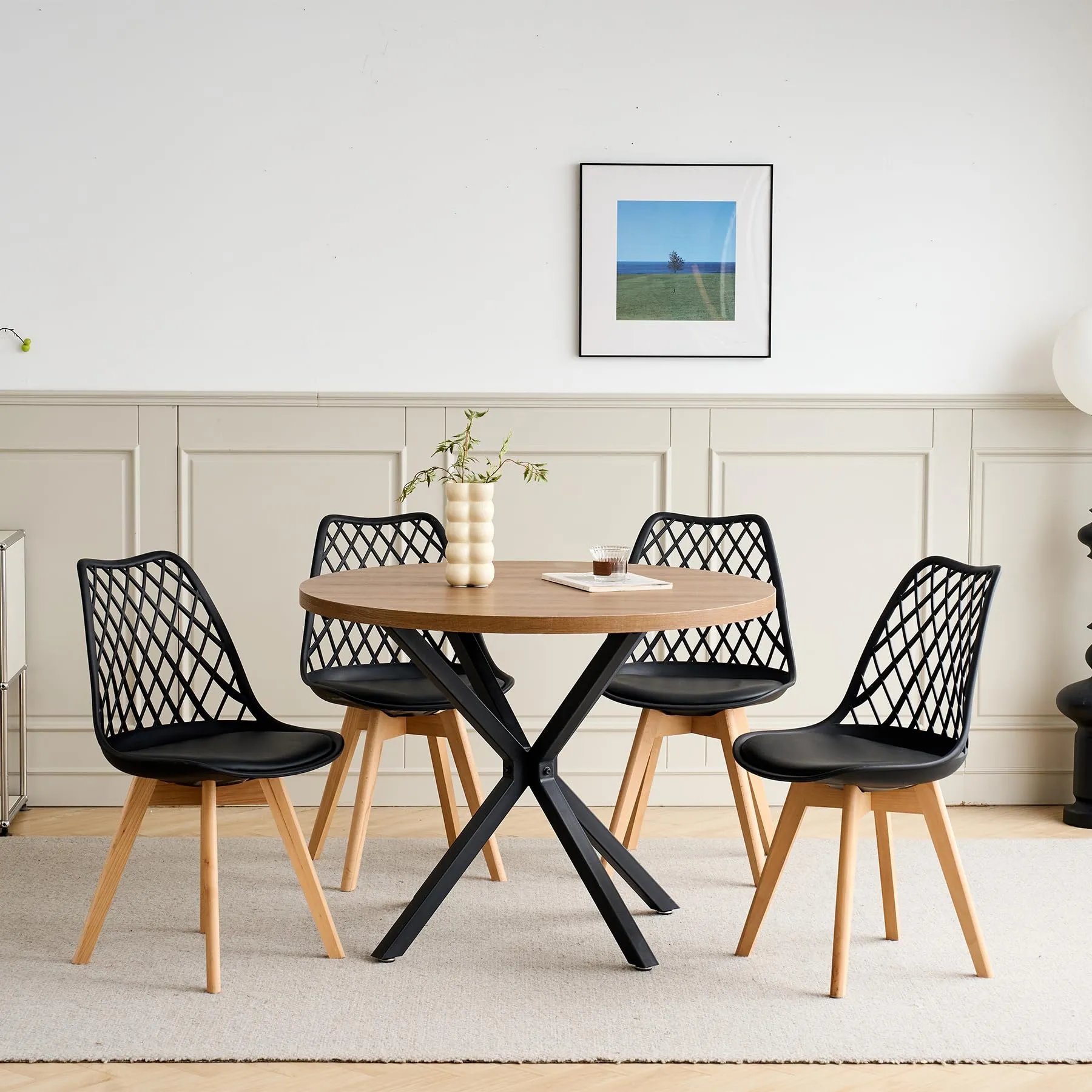 DEYARNA HOME Set di 6 Sedie da Pranzo Scandinave, Nero - immagine 8