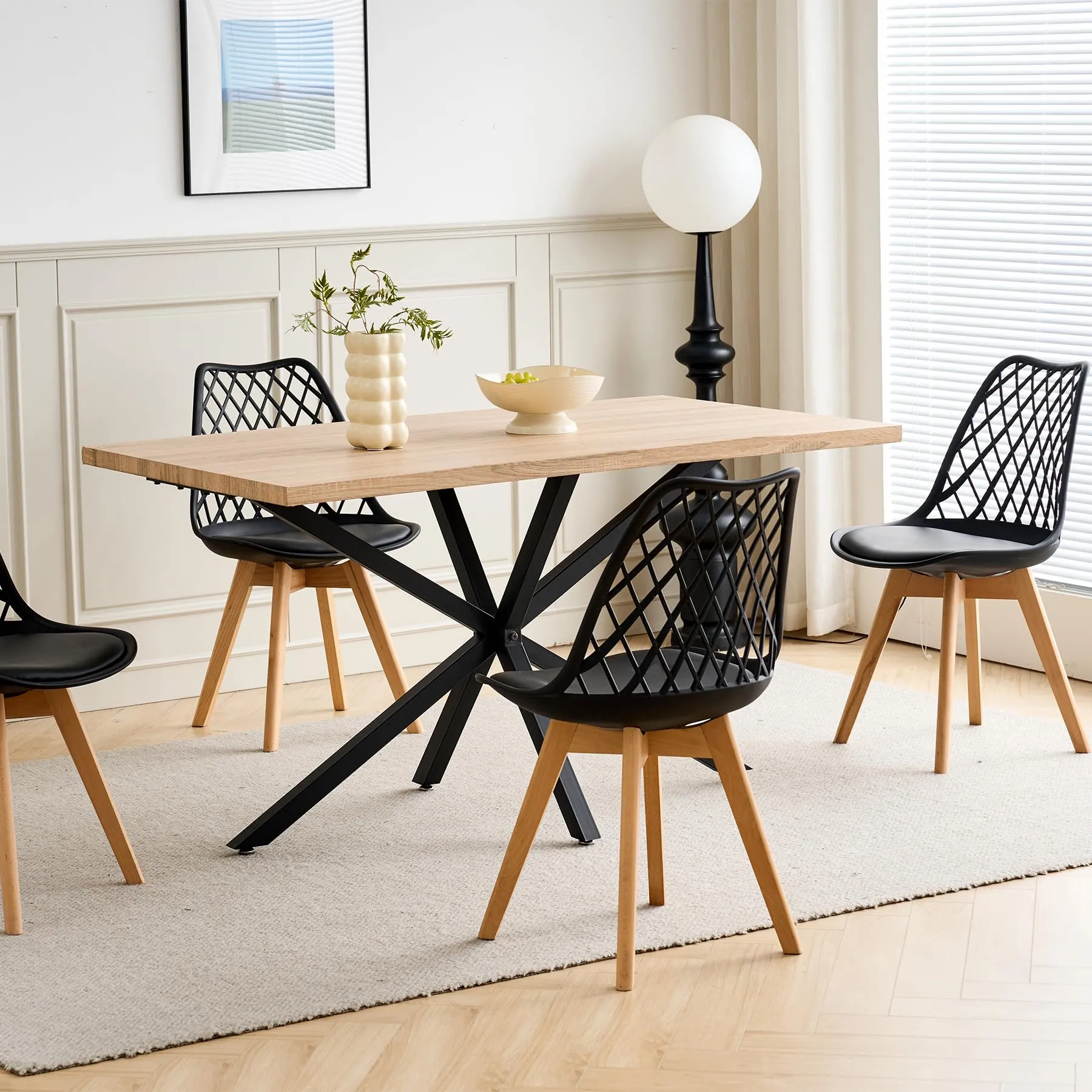 DEYARNA HOME Set di 6 Sedie da Pranzo Scandinave, Nero - immagine 9