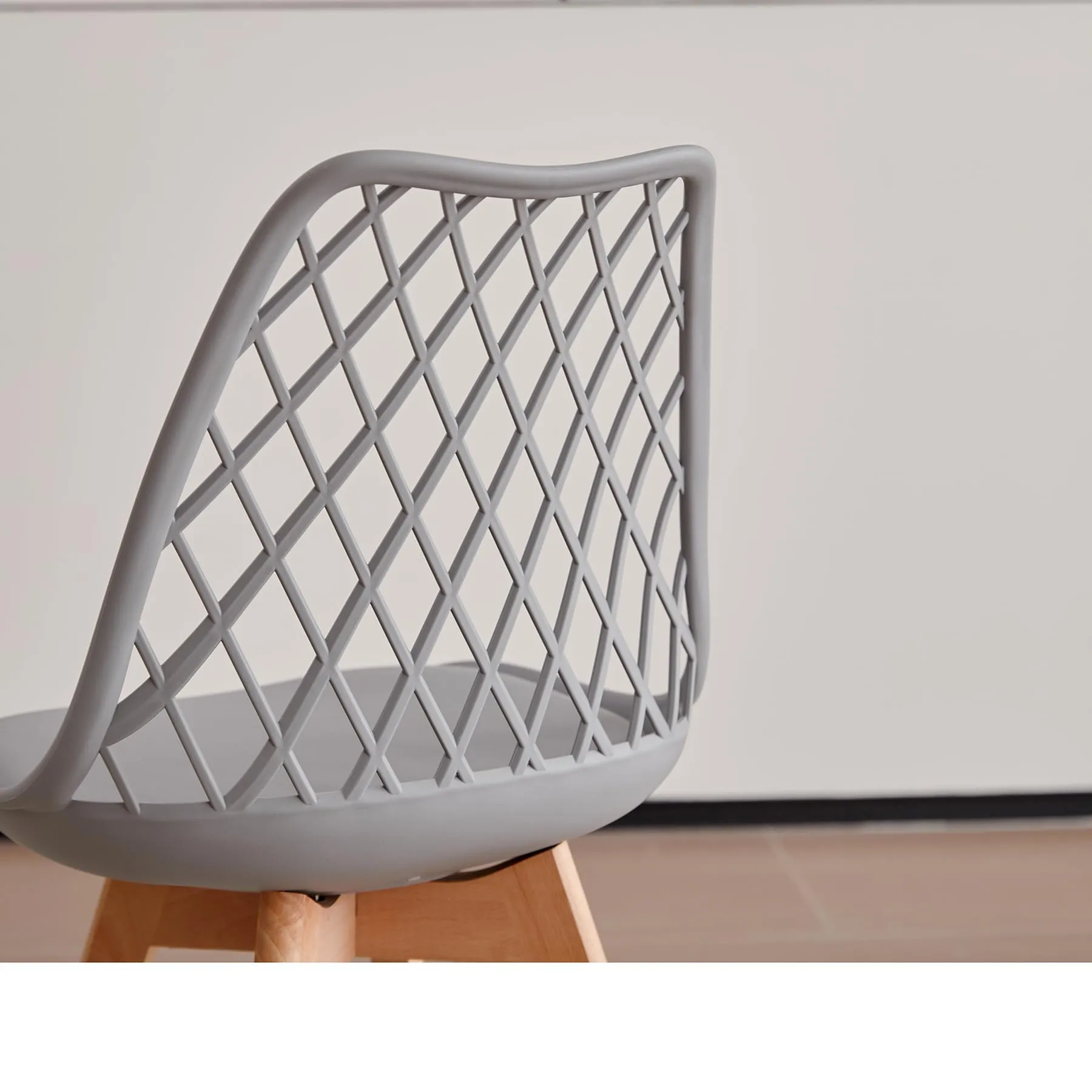 DEYARNA HOME Set di 8 Sedie da Pranzo Scandinave con Gambe in Legno, Grigio - immagine 7