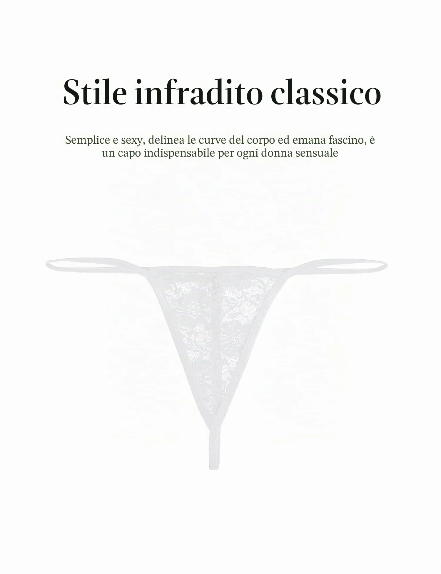 sunshinelady Perizoma in Pizzo Donna, Bianco, S - immagine 4