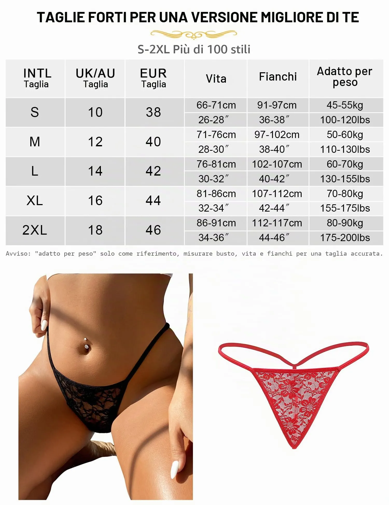 sunshinelady Perizoma in Pizzo Donna, Bianco, S - immagine 6