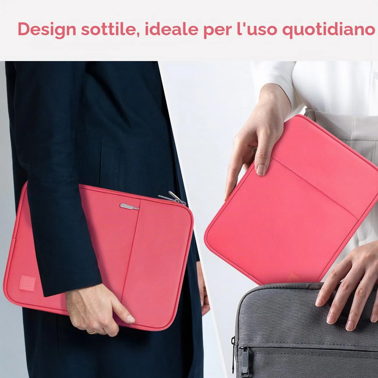Dadanism Custodia Borsa Portatile per Tablet 13 Pollici, Rosso - immagine 7