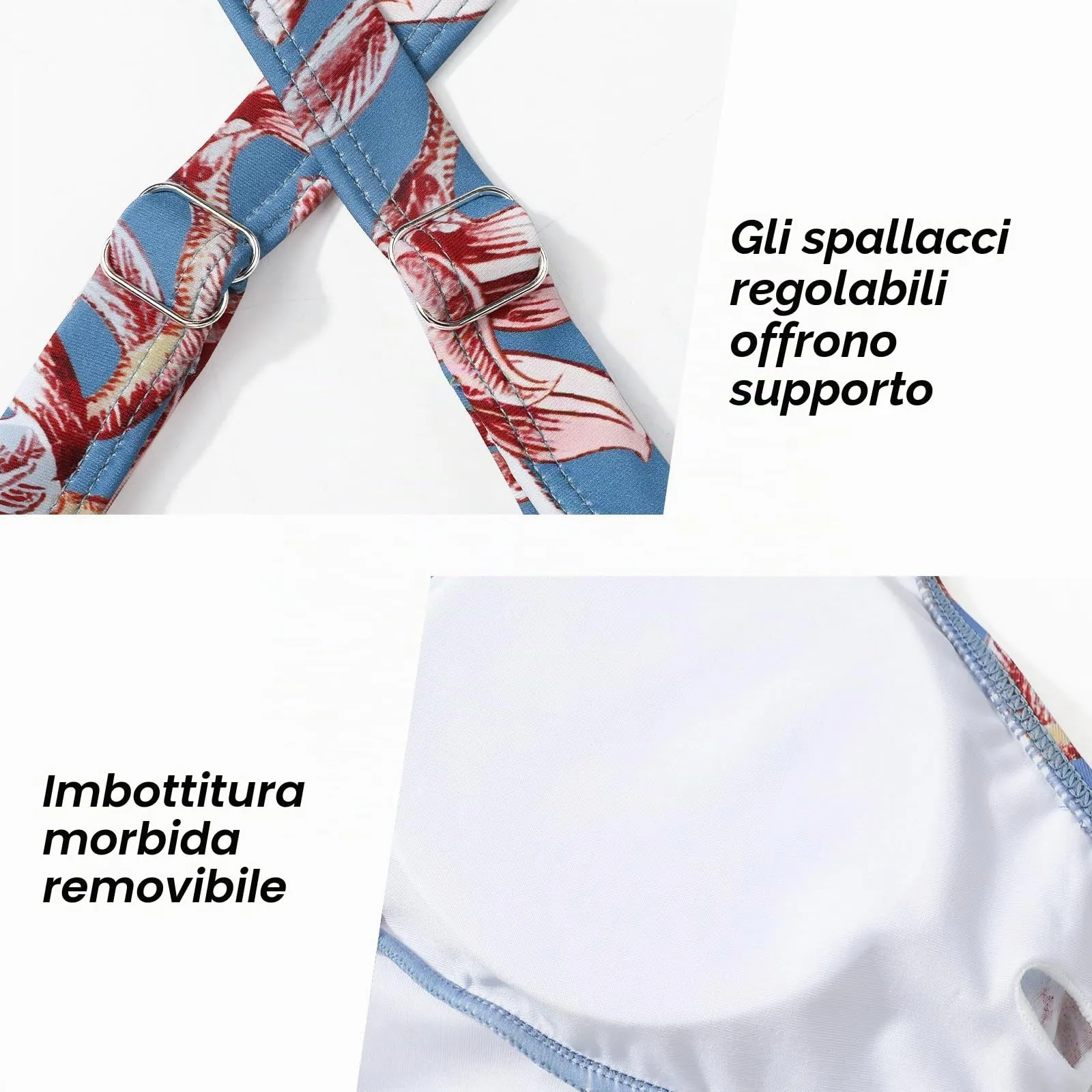 Adigaber Costume da Bagno Bikini Due Pezzi Donna Vita Alta Stampato - immagine 5