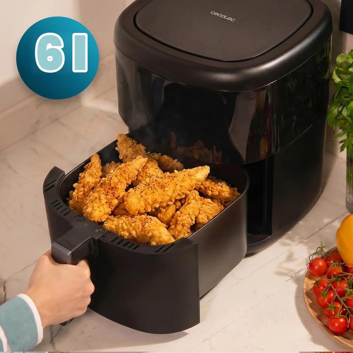 Cecotec Cecofry Bombastik 6000 Full Hot Friggitrice ad Aria 6L, 1700W, 12 Modalità, Tecnologia PerfectCook, Controllo Touch con Accessori - immagine 4