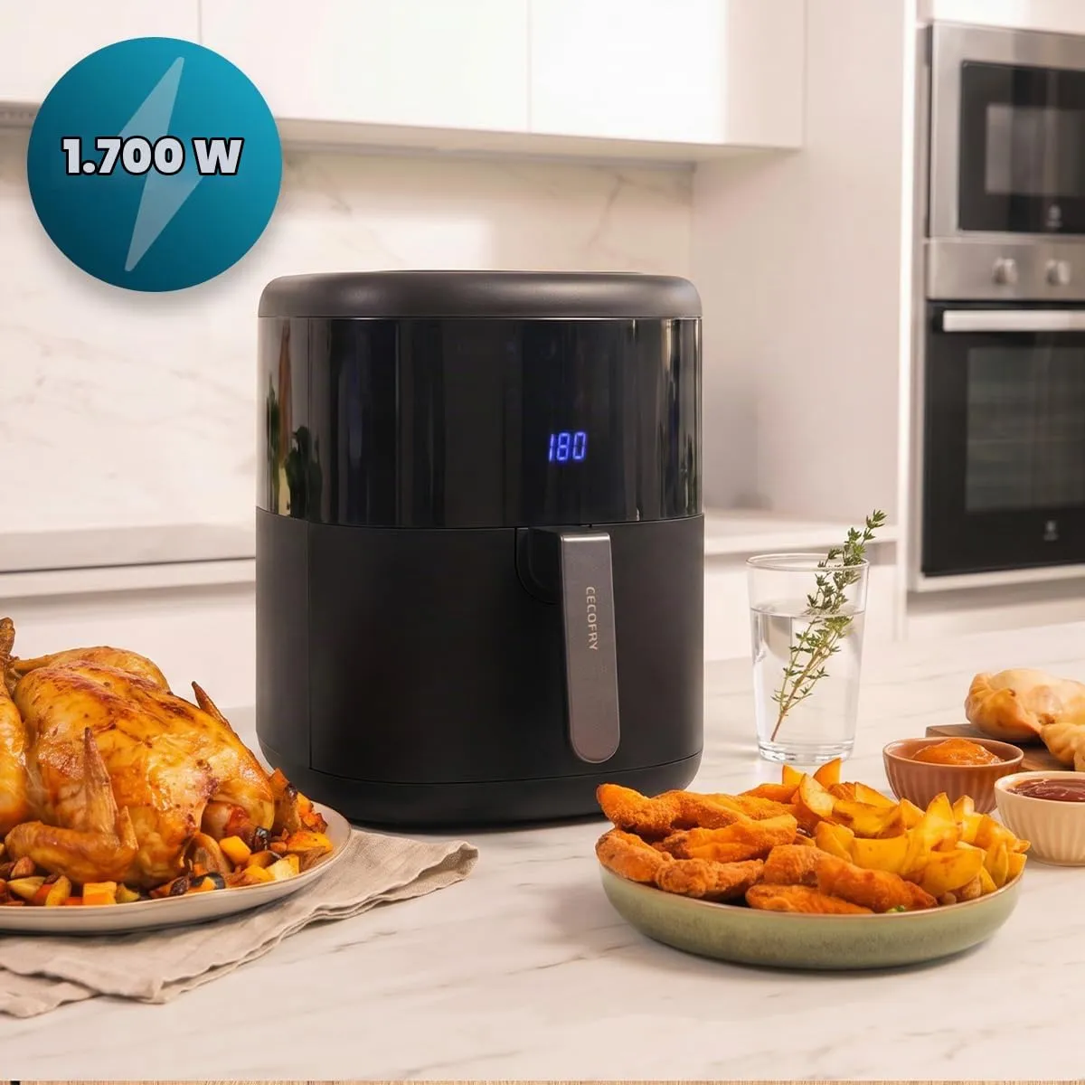Cecotec Cecofry Bombastik 6000 Full Hot Friggitrice ad Aria 6L, 1700W, 12 Modalità, Tecnologia PerfectCook, Controllo Touch con Accessori - immagine 5