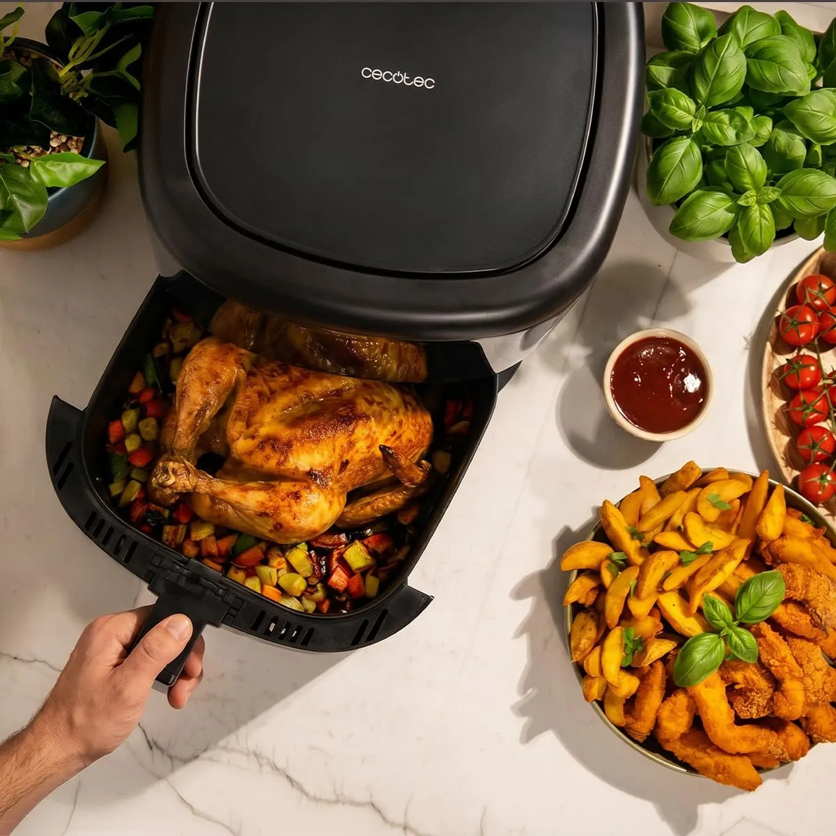 Cecotec Cecofry Bombastik 6000 Full Hot Friggitrice ad Aria 6L, 1700W, 12 Modalità, Tecnologia PerfectCook, Controllo Touch con Accessori - immagine 6