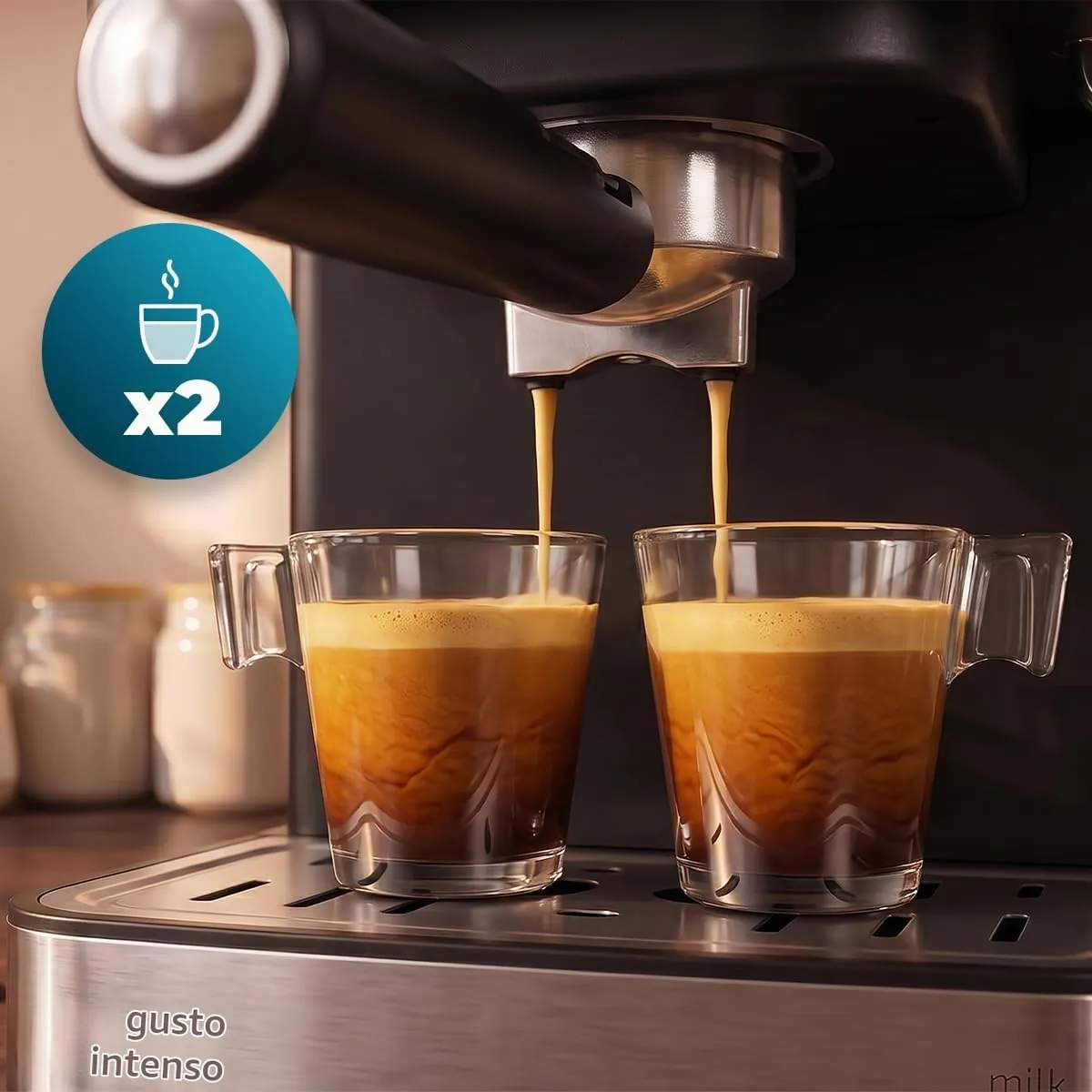 Cecotec Power Espresso 20 Matic Elite Macchina da Caffè Espresso, 850 W, 20 bar, Serbatoio 1,5 L, Montalatte Orientabile, Controllo Digitale, Acciaio - immagine 4