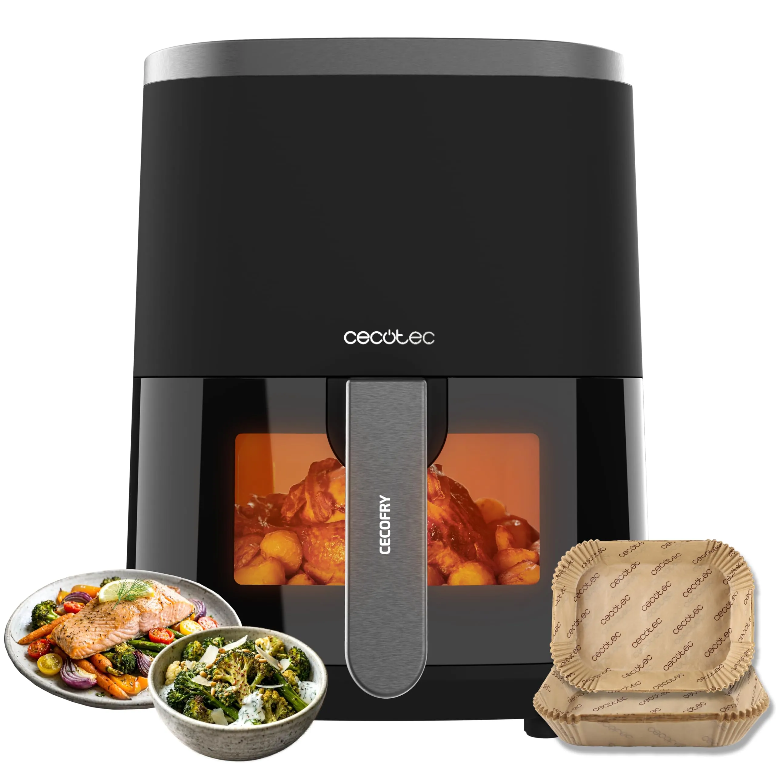 Cecotec Cecofry Fantastik Window 4000 Friggitrice ad Aria 4L, 1400W, 9 Modalità, Controllo Touch, Tecnologia PerfectCook - immagine 1