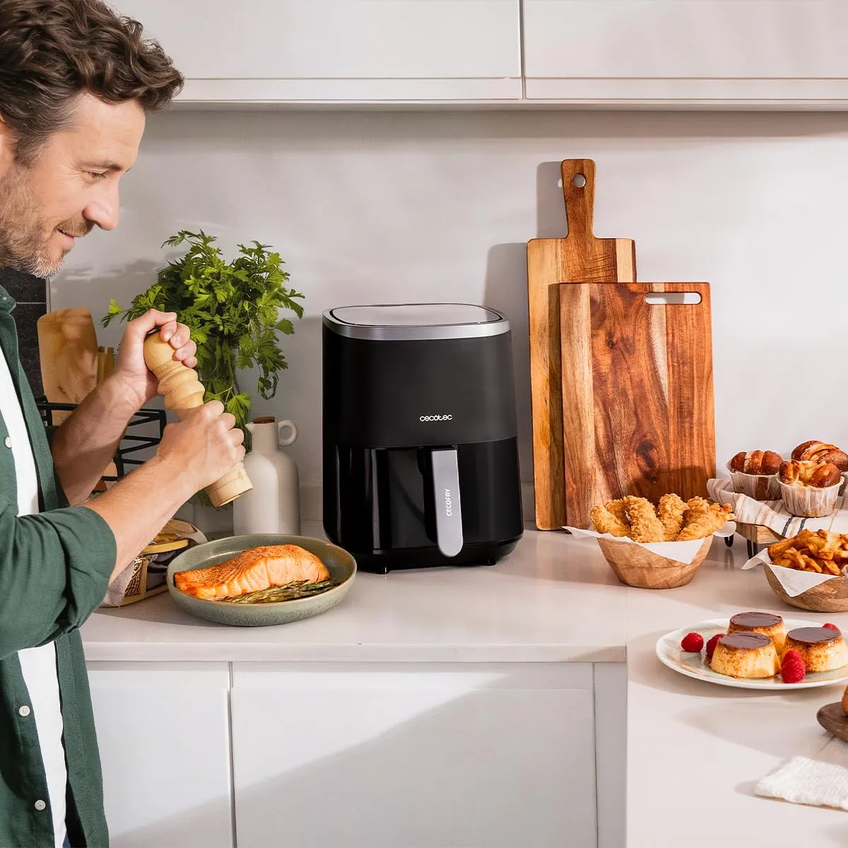 Cecotec Cecofry Fantastik Window 4000 Friggitrice ad Aria 4L, 1400W, 9 Modalità, Controllo Touch, Tecnologia PerfectCook - immagine 2