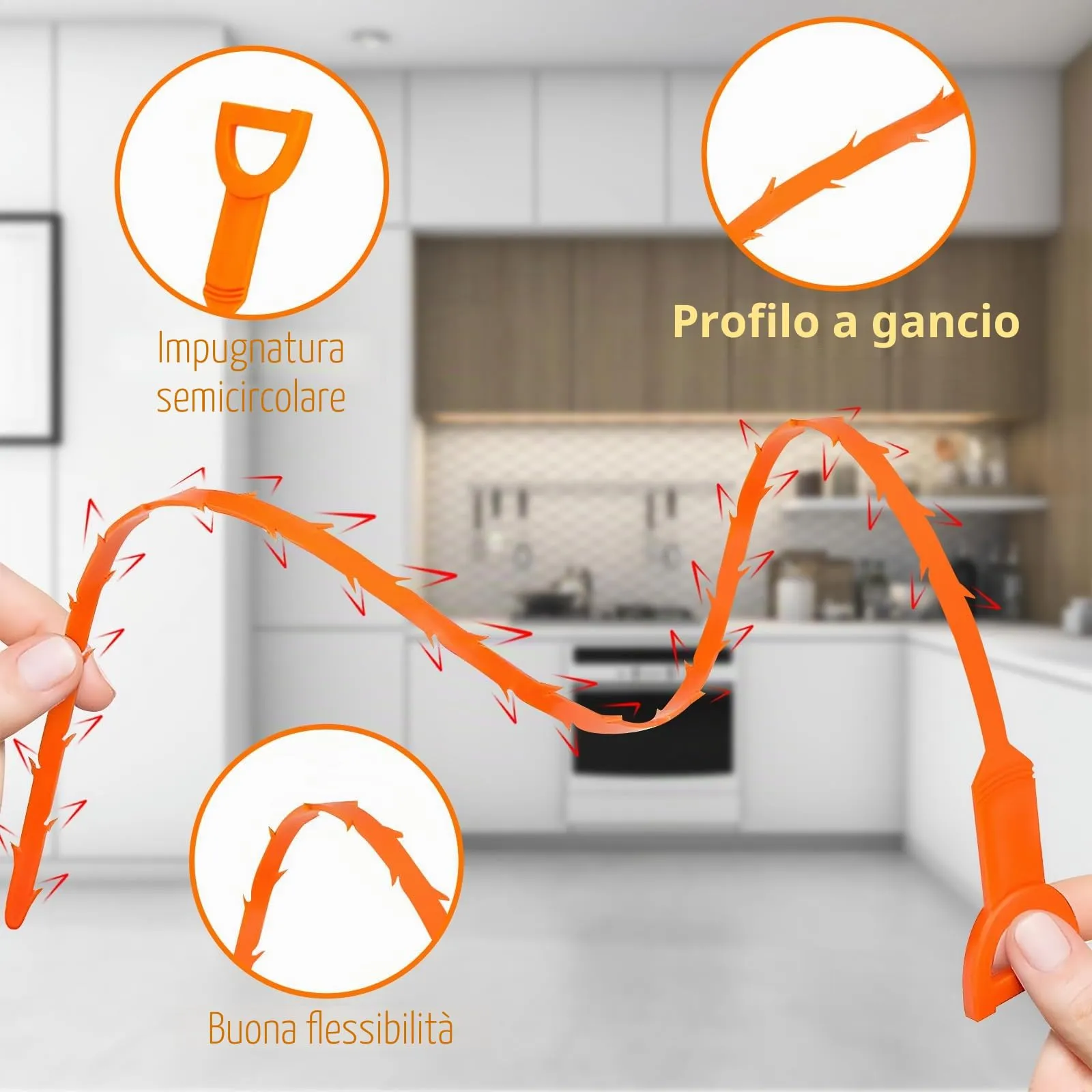 Forlivese Spirale di Pulizia Dello Scarico, 4 Pezzi - immagine 2