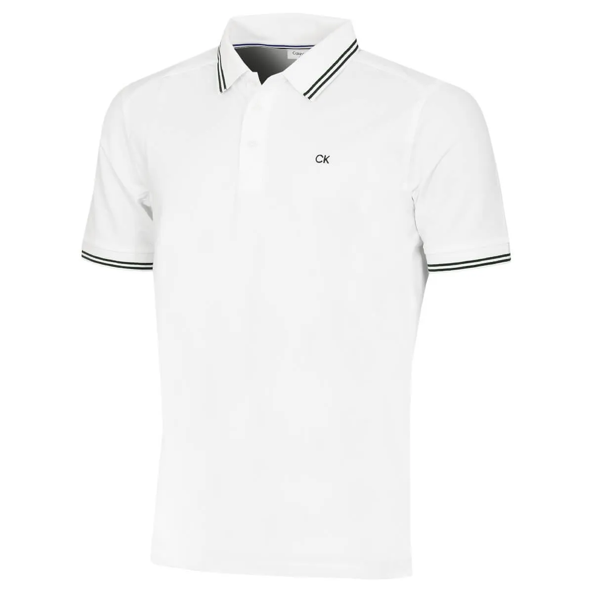 Calvin Klein Polo con Profili Bianco/Verde Cacciatore - L - immagine 1