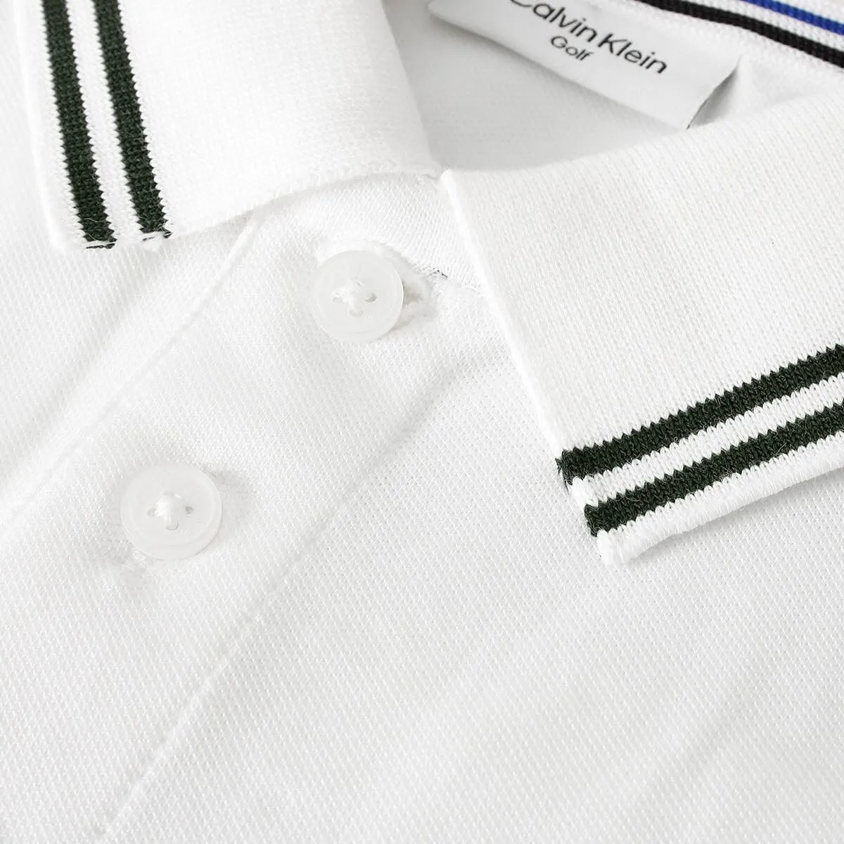 Calvin Klein Uomo Polo Profili Contrasto - Bianco/Verde Cacciatore - 4XL - immagine 5