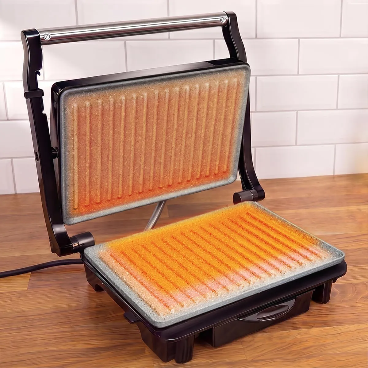 Cecotec Rock'Ngrill 1500 Rapid Sear Bistecchiera Elettrica, 1500W, Rivestimento RockStone, Piastra e Tostiera con Vaschetta Raccogligrasso - immagine 5