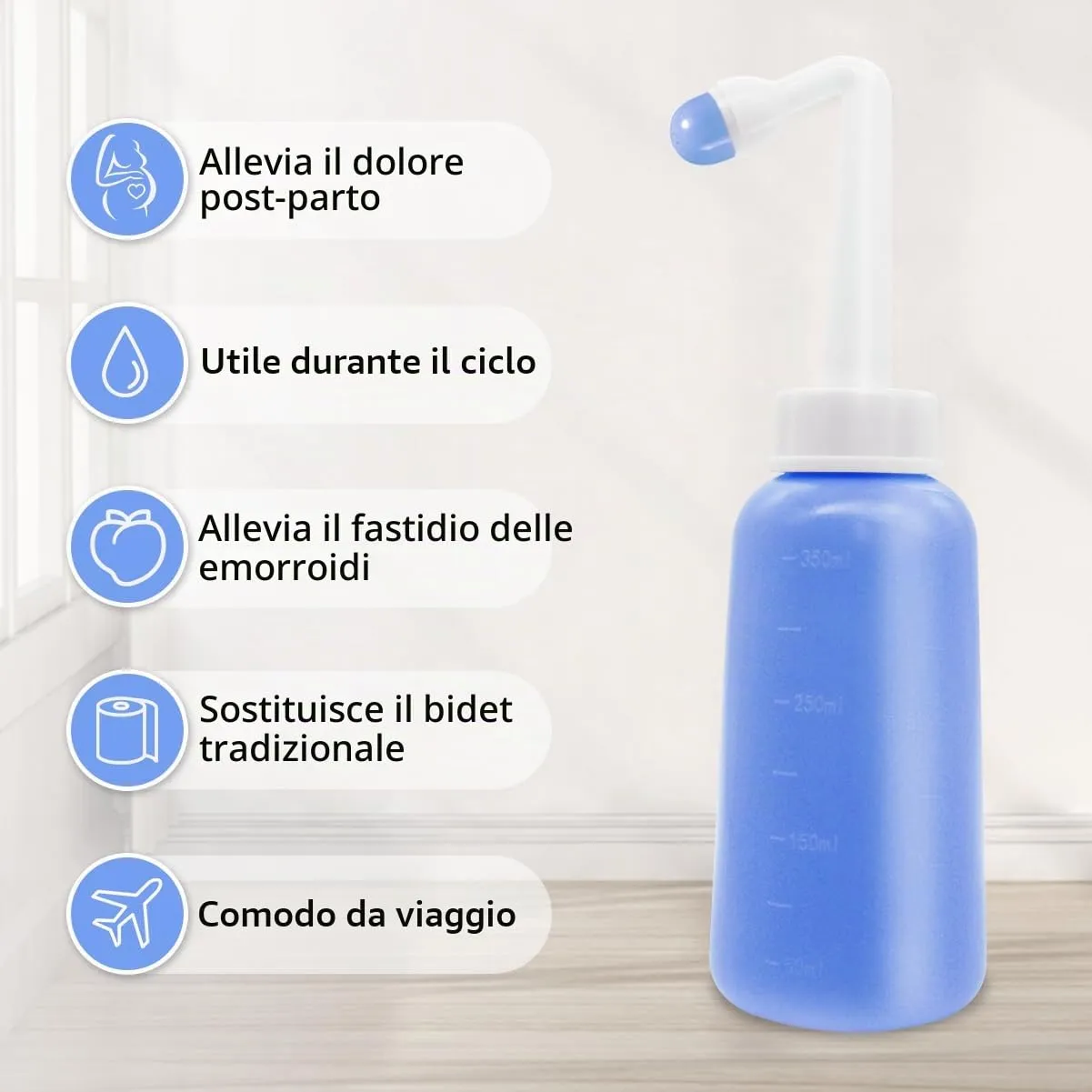 Showvigor Bottiglia Perineale per Recupero Post Parto, 350 ml, Viola - immagine 4