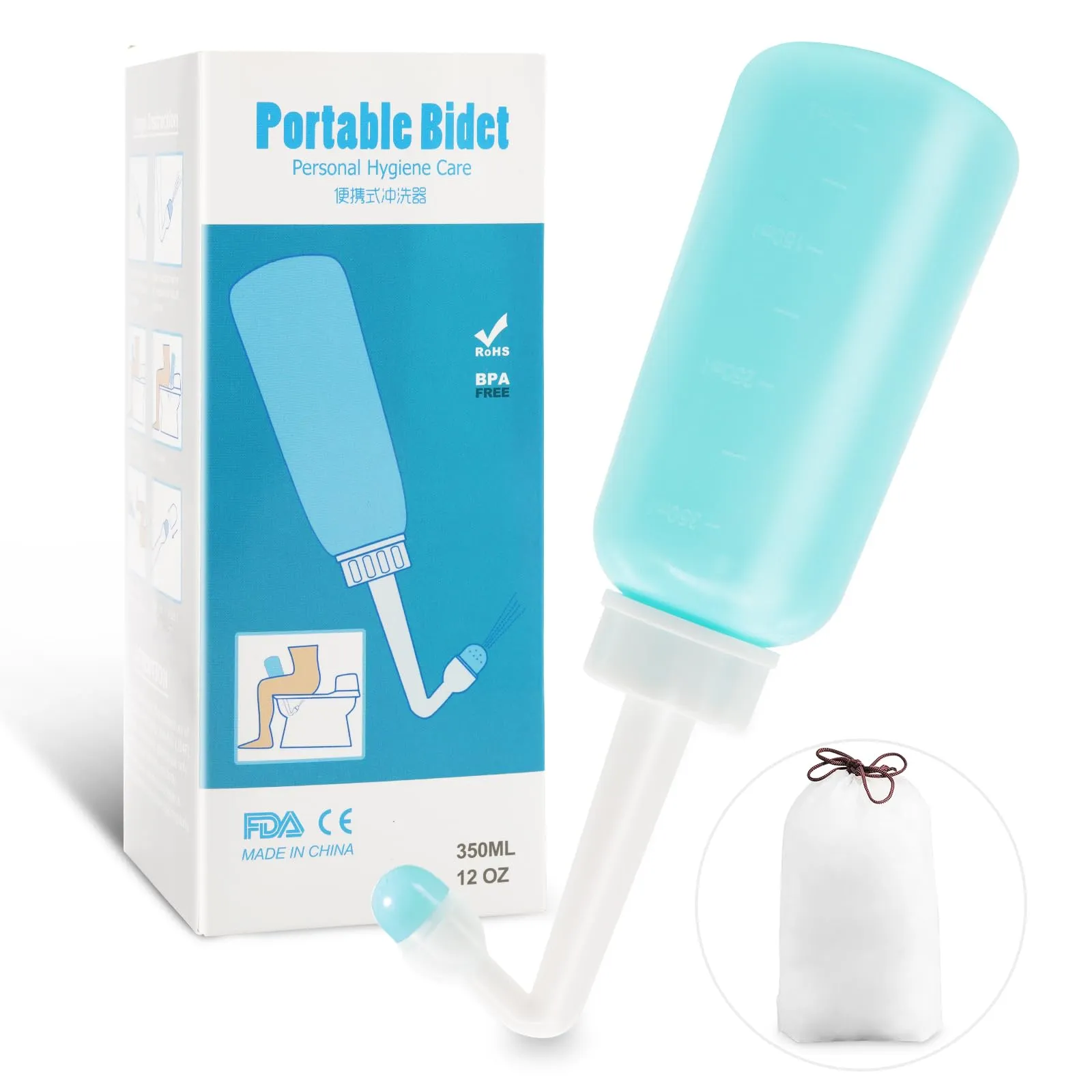 Showvigor Bottiglia Perineale per Recupero Post Parto, 350 ml, Blu - immagine 1