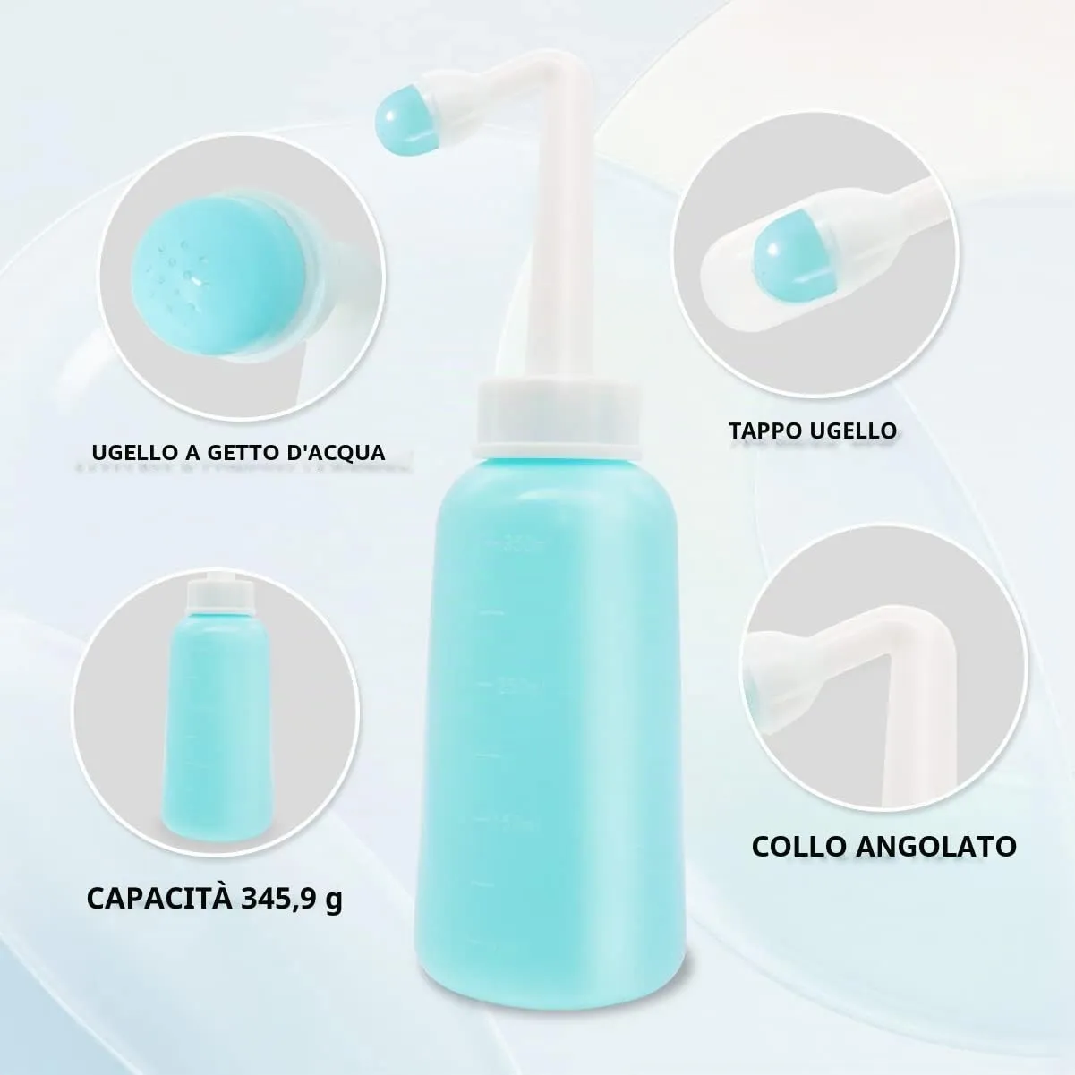 Showvigor Bottiglia Perineale per Recupero Post Parto, 350 ml, Blu - immagine 2