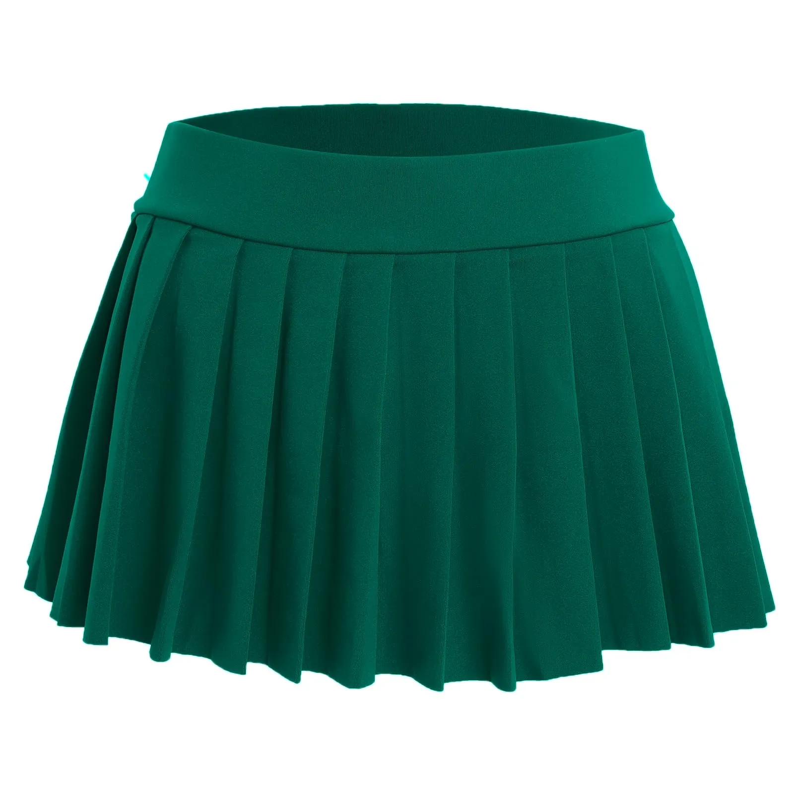Eisnnu Minigonna a Pieghe da Donna, Elasticizzata, Tinta Unita, Verde, L - immagine 7
