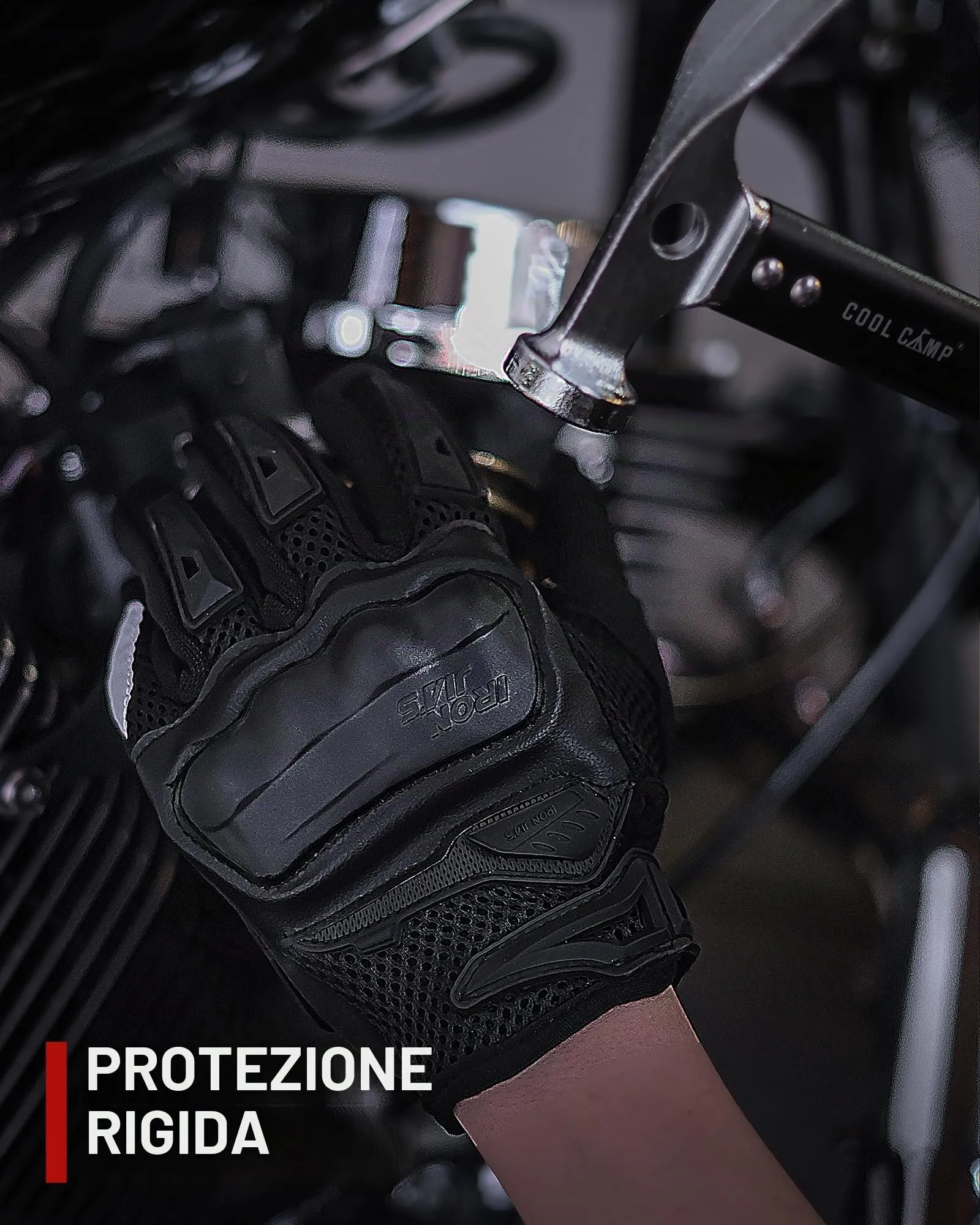 IRON JIA'S Guanti Moto Uomo Estivi Touch Screen Impermeabili Traspiranti con Protezione a Guscio Duro, Nero-S - immagine 4