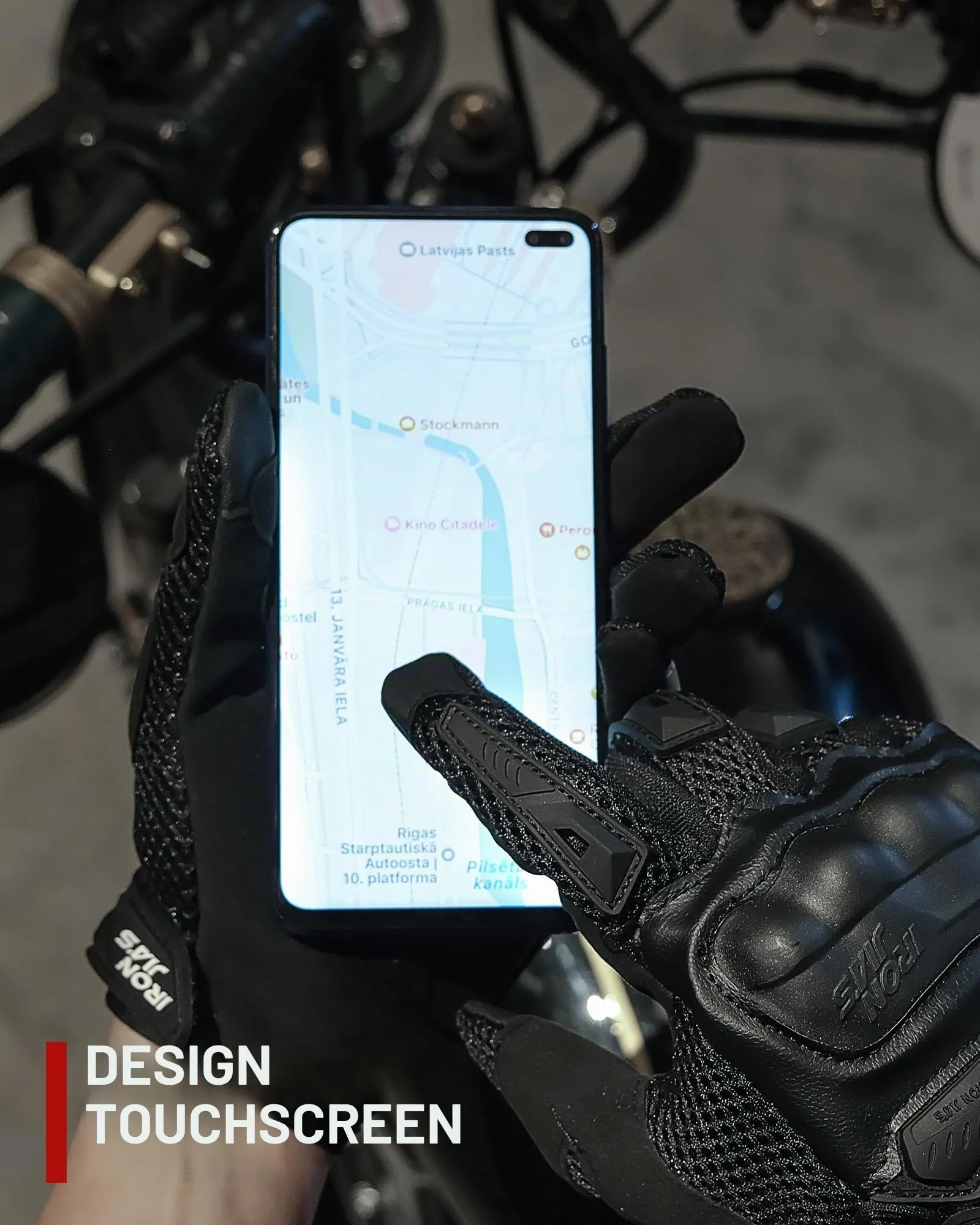 IRON JIA'S Guanti Moto Uomo Estivi Touch Screen Impermeabili Traspiranti con Protezione a Guscio Duro, Nero-S - immagine 5