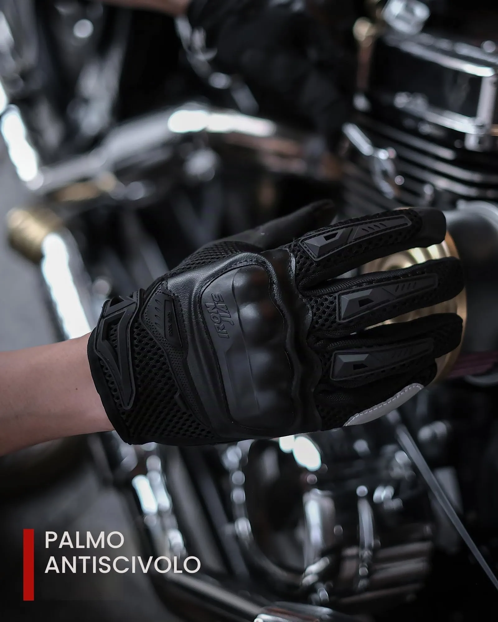 IRON JIA'S Guanti Moto Uomo Estivi Touch Screen Impermeabili Traspiranti con Protezione a Guscio Duro, Nero-S - immagine 7