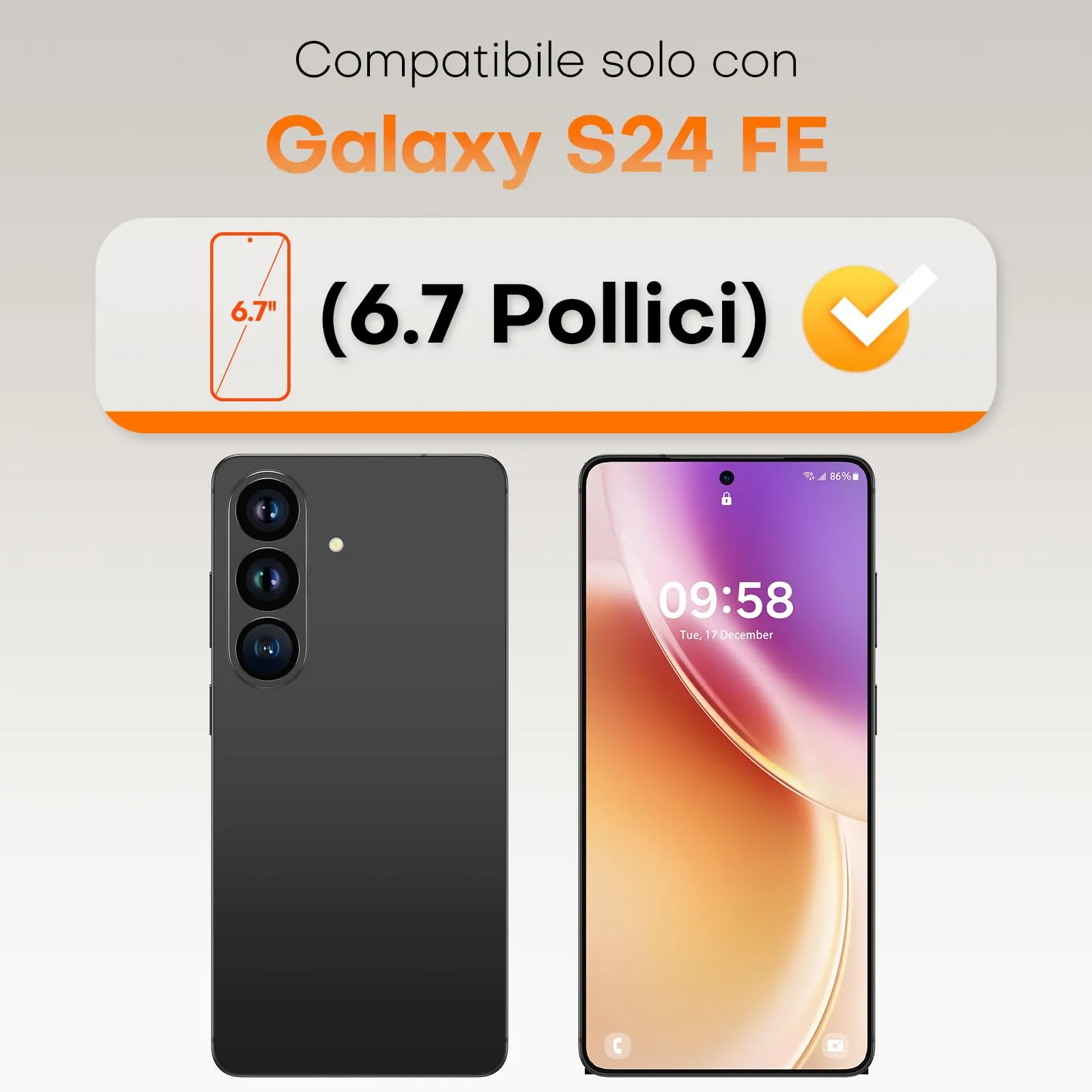 TOCOL Pellicola Protettiva in Vetro Temperato 9H per Samsung Galaxy S24 FE 6.7 Pollici, 2 Pezzi - immagine 7