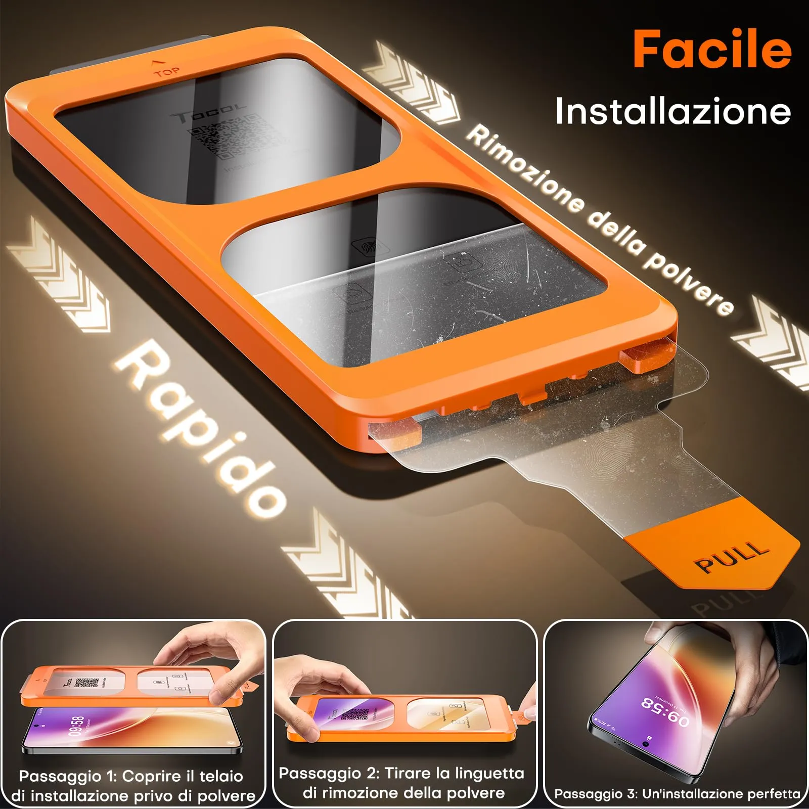 TOCOL Pellicola Protettiva in Vetro Temperato 9H per Samsung Galaxy S24 FE 6.7 Pollici, 2 Pezzi - immagine 8