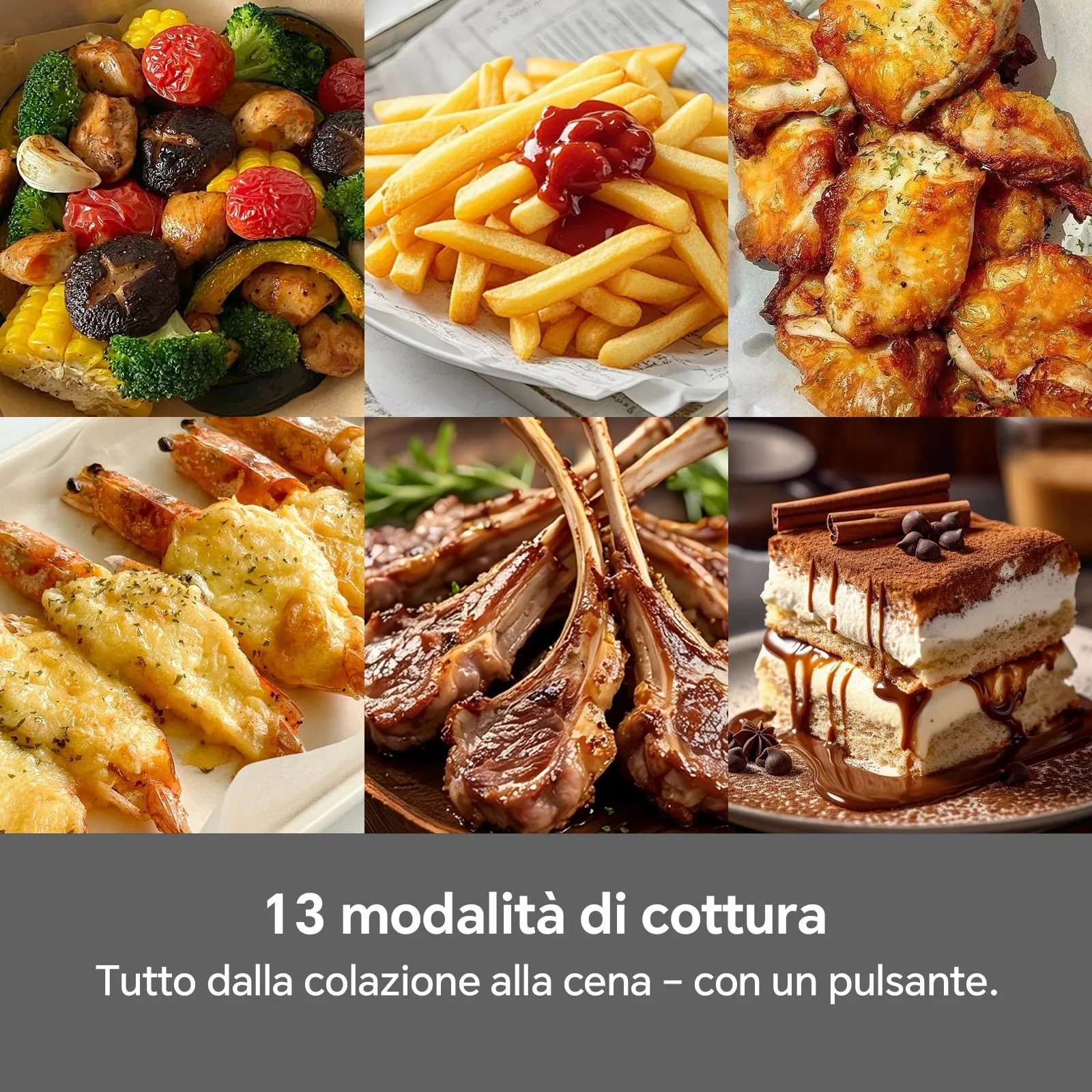 Emphsism Friggitrice ad Aria 12 Litri XXL, 2600W, Doppio Cestello, 13-in-1 con Schermo Touch e Finestra con Luce Interna - immagine 6