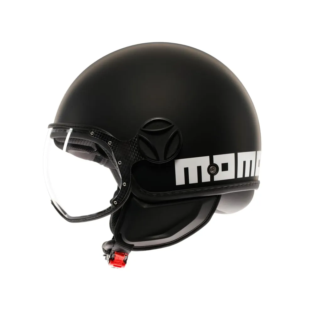MOMO Design FGTR Classic E2206 Casco Moto Jet, Nero/Bianco Opaco, L - immagine 4
