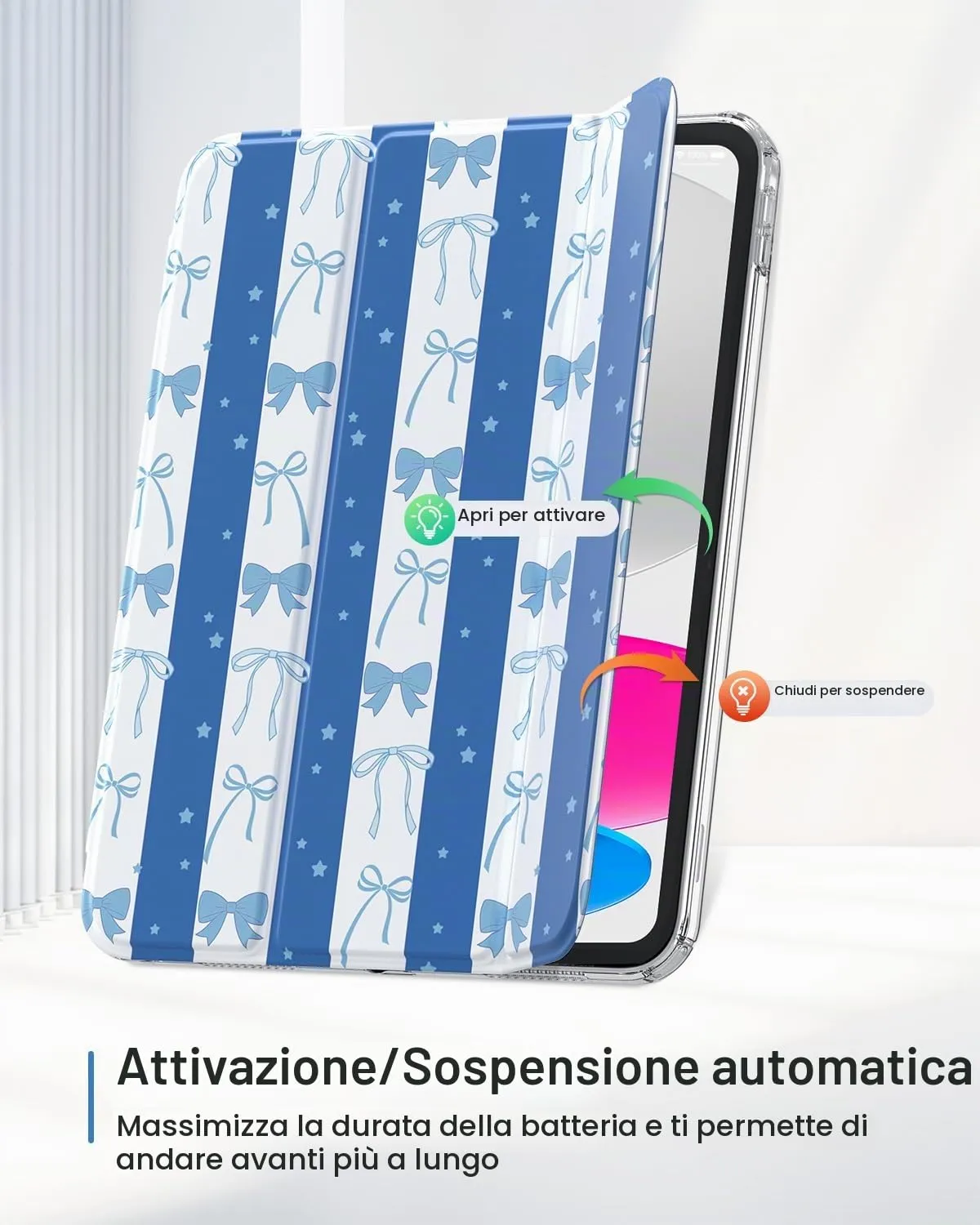 MoKo Cover for iPad 11th Gen 11" (2025) and 10th Gen 10.9" (2022), Fiocco Blu - immagine 7