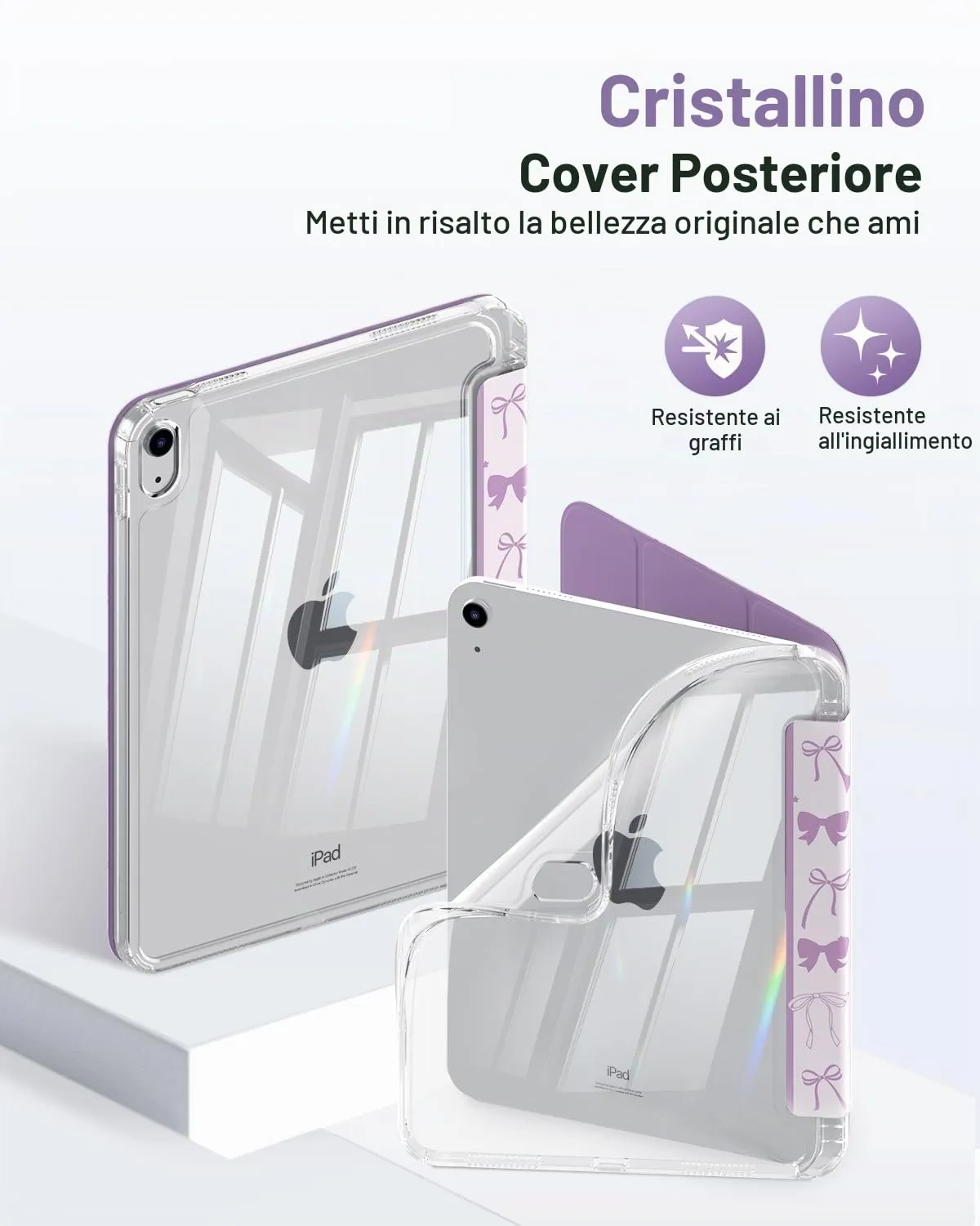 MoKo Cover per iPad 11 Gen 11" (2025) e iPad 10 Gen 10.9" (2022), Fiocco Viola - immagine 3