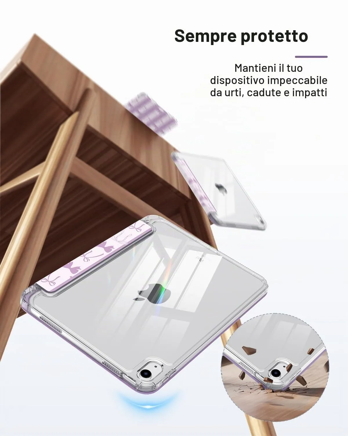 MoKo Cover per iPad 11 Gen 11" (2025) e iPad 10 Gen 10.9" (2022), Fiocco Viola - immagine 4