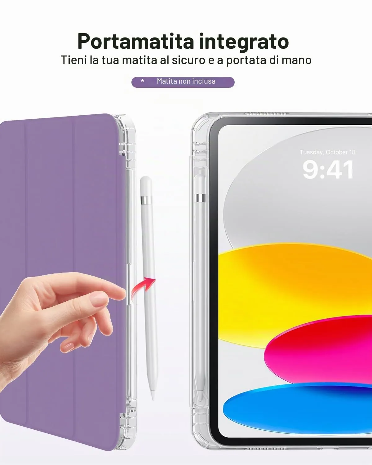 MoKo Cover per iPad 11 Gen 11" (2025) e iPad 10 Gen 10.9" (2022), Fiocco Viola - immagine 8